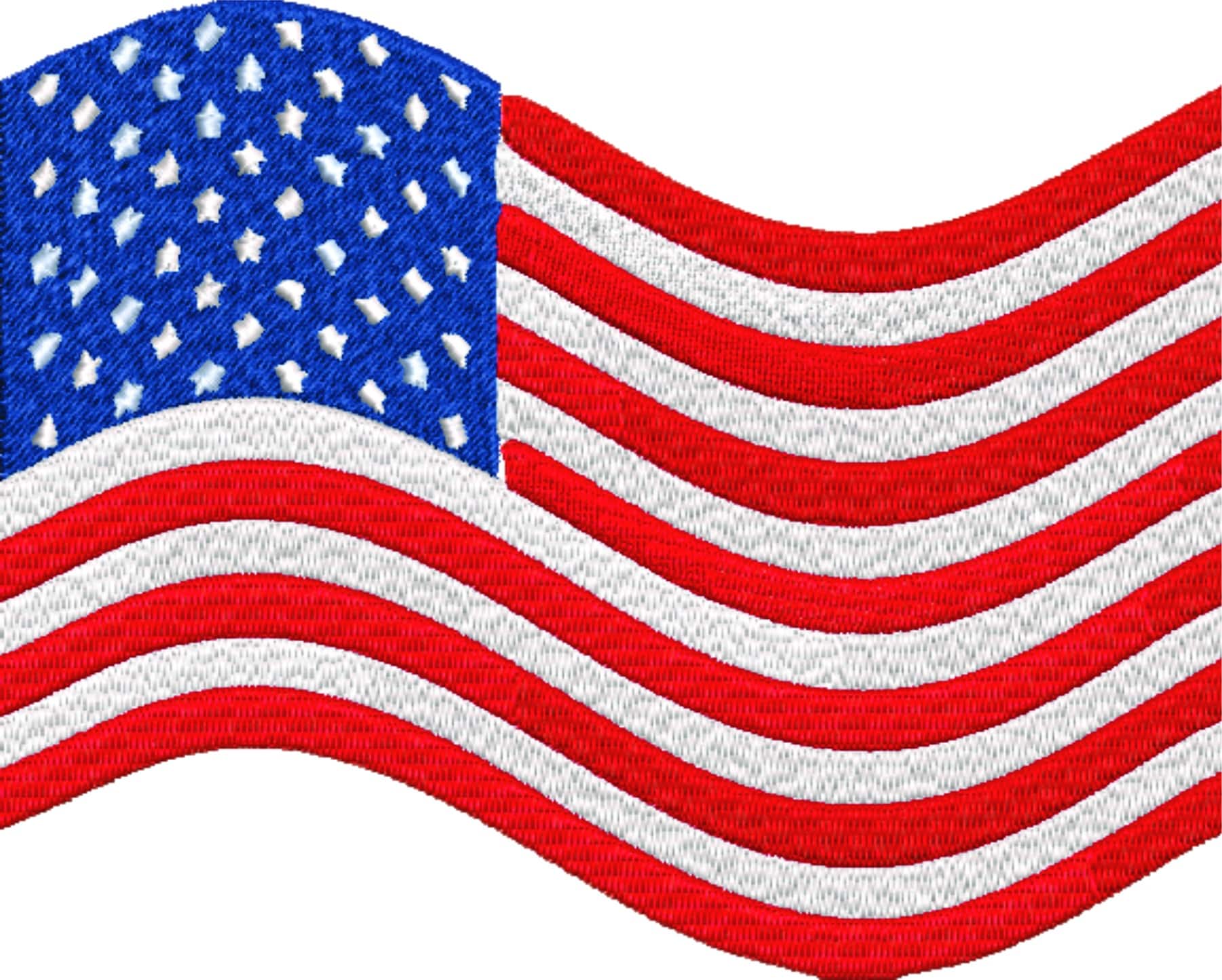 4th July embroidery - Flag Waving Machine embroidery design - American flag Wave outline - USA embroidery- Memorial day-Machine embroidery
