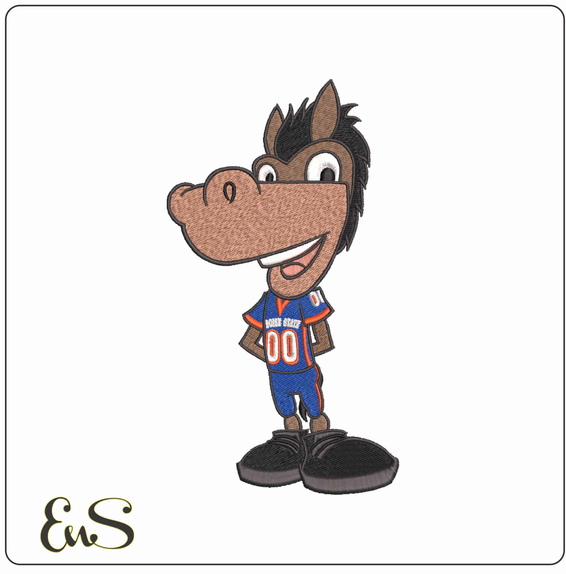 Boise State Broncos Mascot Boise State University - Elegant embroidery design file-instant download