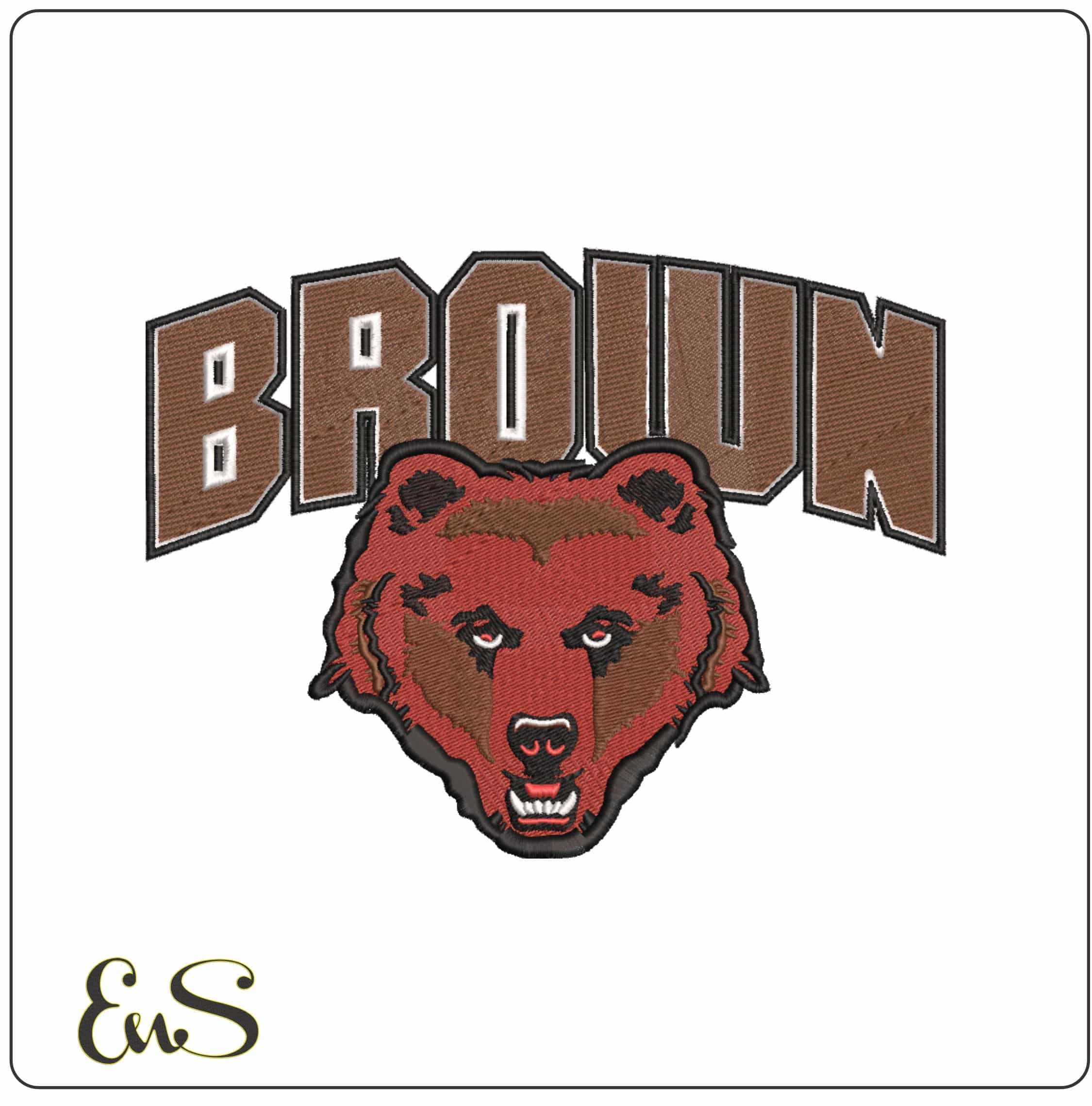 Brown Bears 2009 to 2022 Brown University - Elegant embroidery design file-instant download