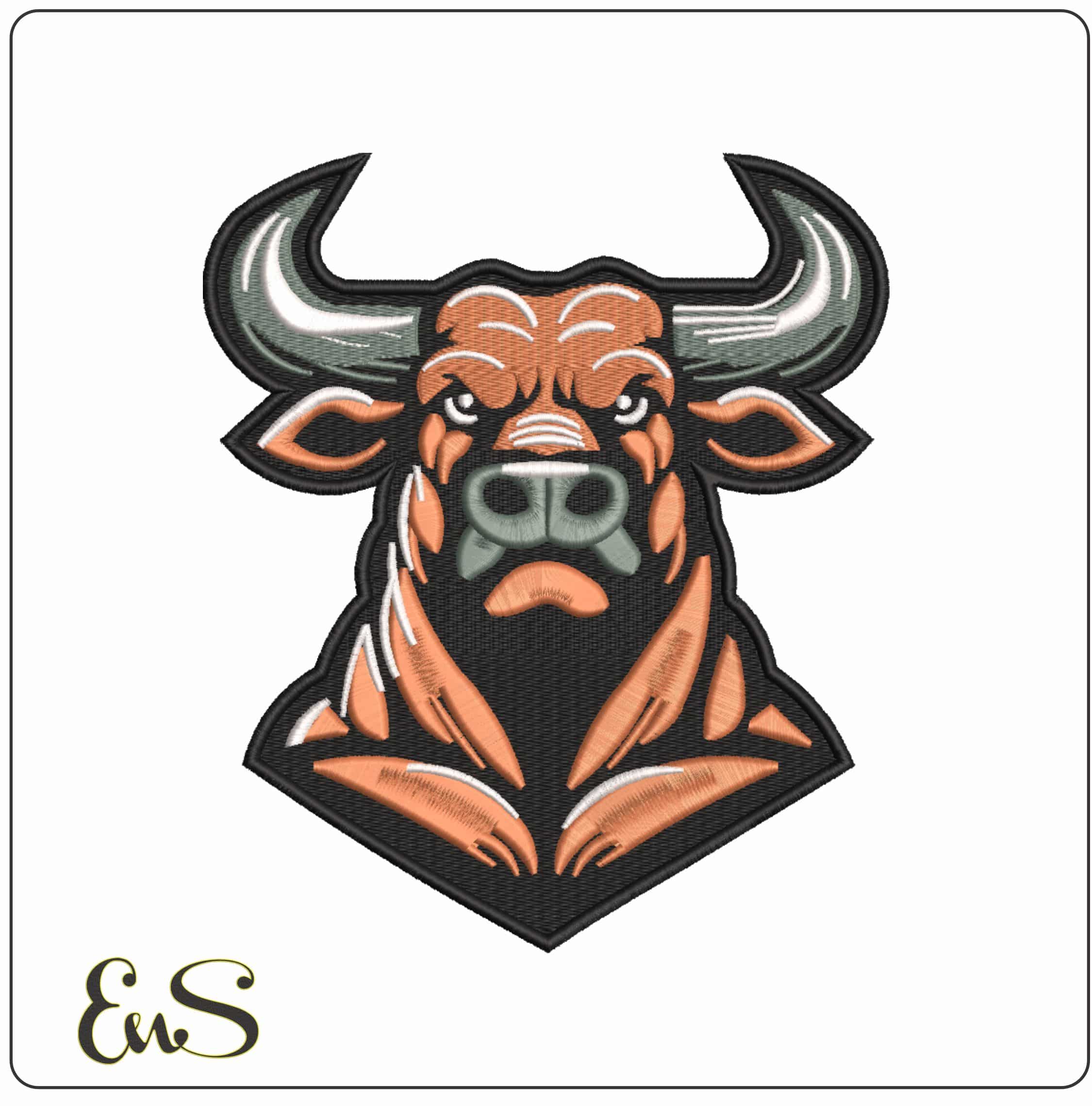 Bulls Face - Elegant embroidery design file-instant download