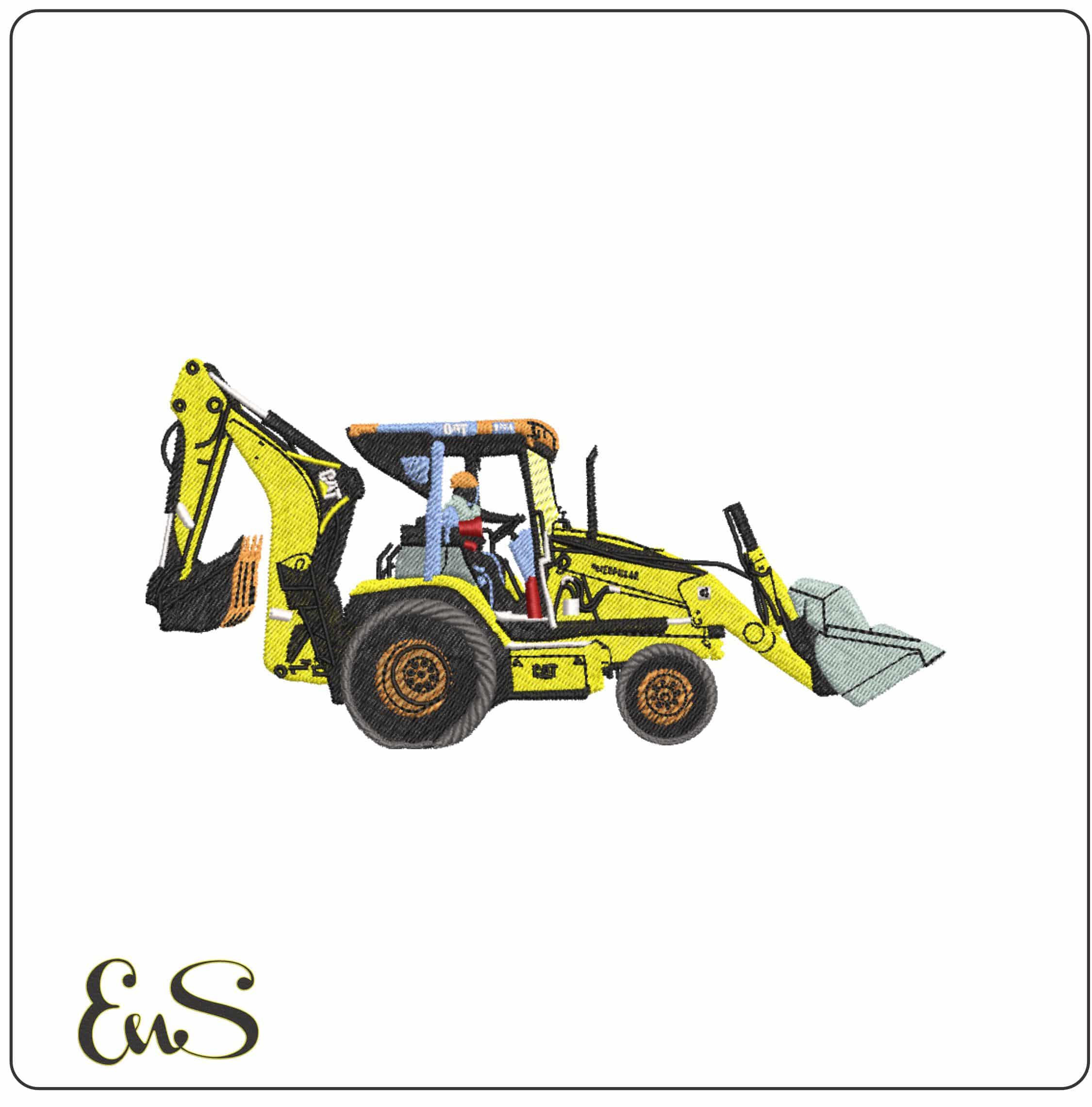 Cat Excavator    - Elegant embroidery design file-instant download