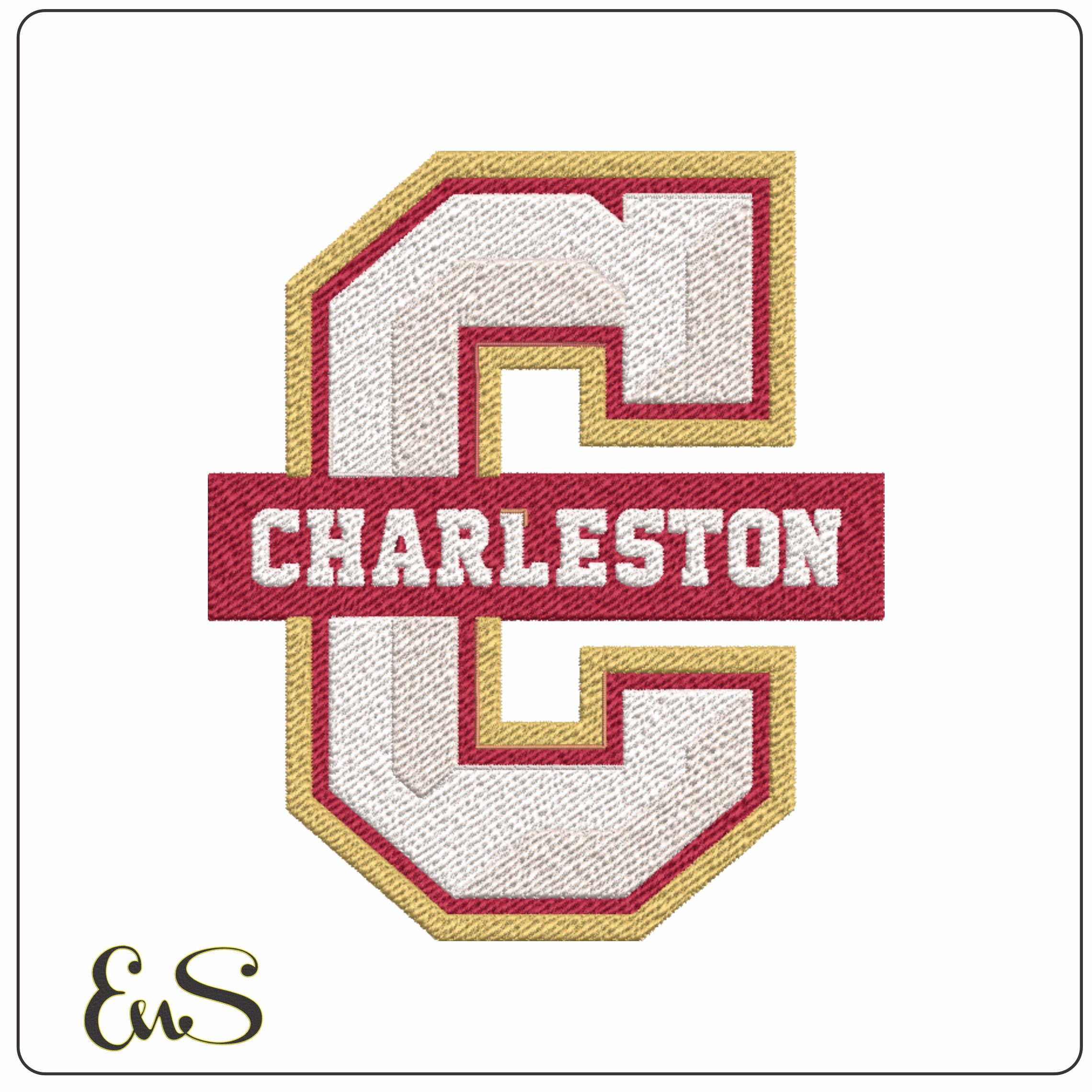 Charleston Cougars 2013 on College of Charleston - Elegant embroidery design file-instant download