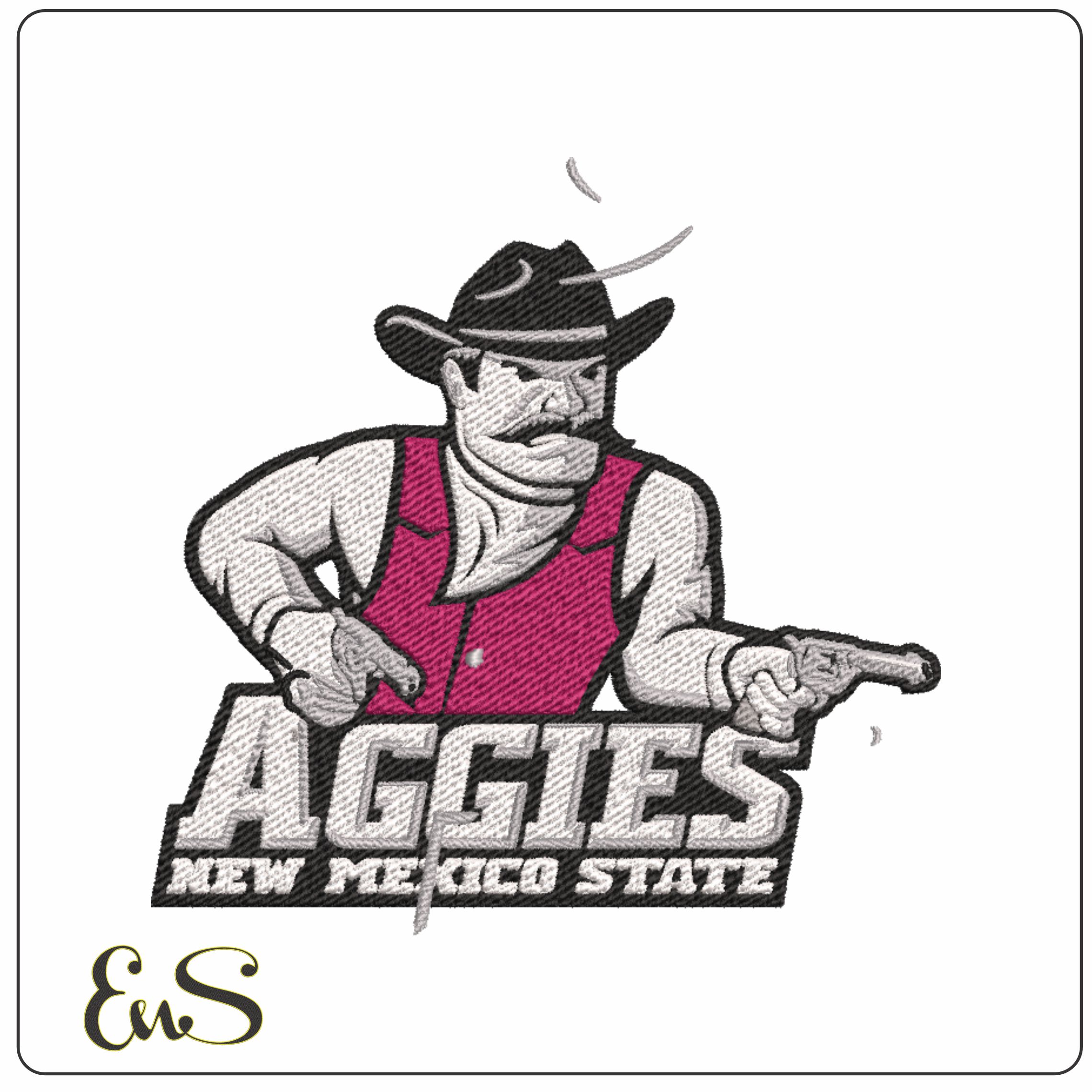 New Mexico State Aggies men's basketball embroidery design - New Mexico State University embroidery machine pattern embroidery file - instant download
