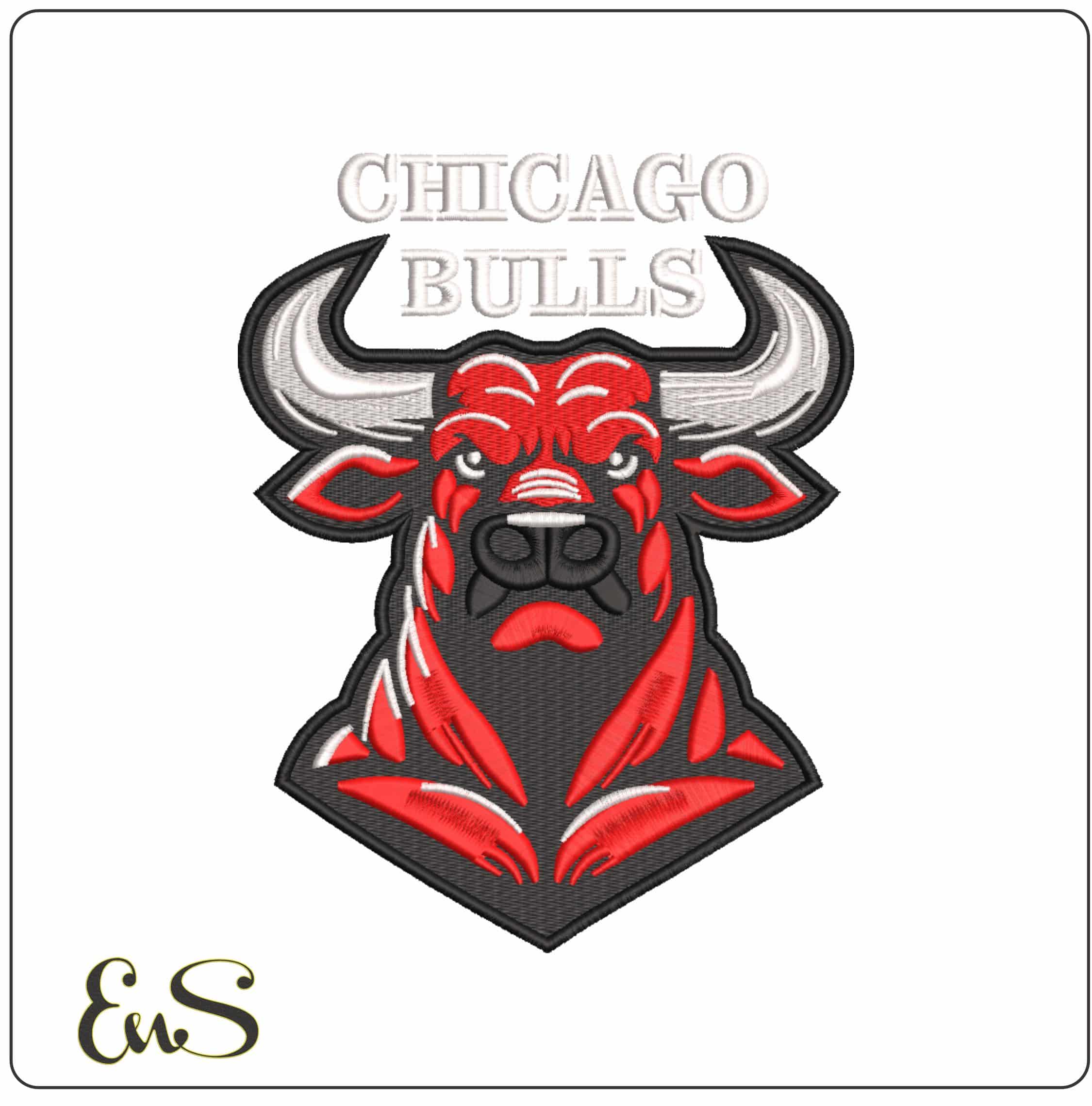 Chicago Bulls Face - Elegant embroidery design file-instant download