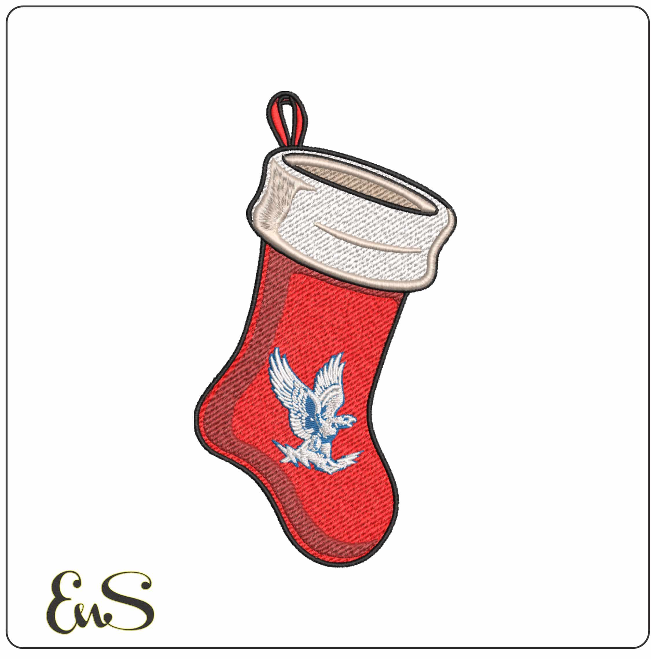 Christmas Stocking Air Force Falcons 1963 1994  Academy    - Elegant embroidery design file-instant download