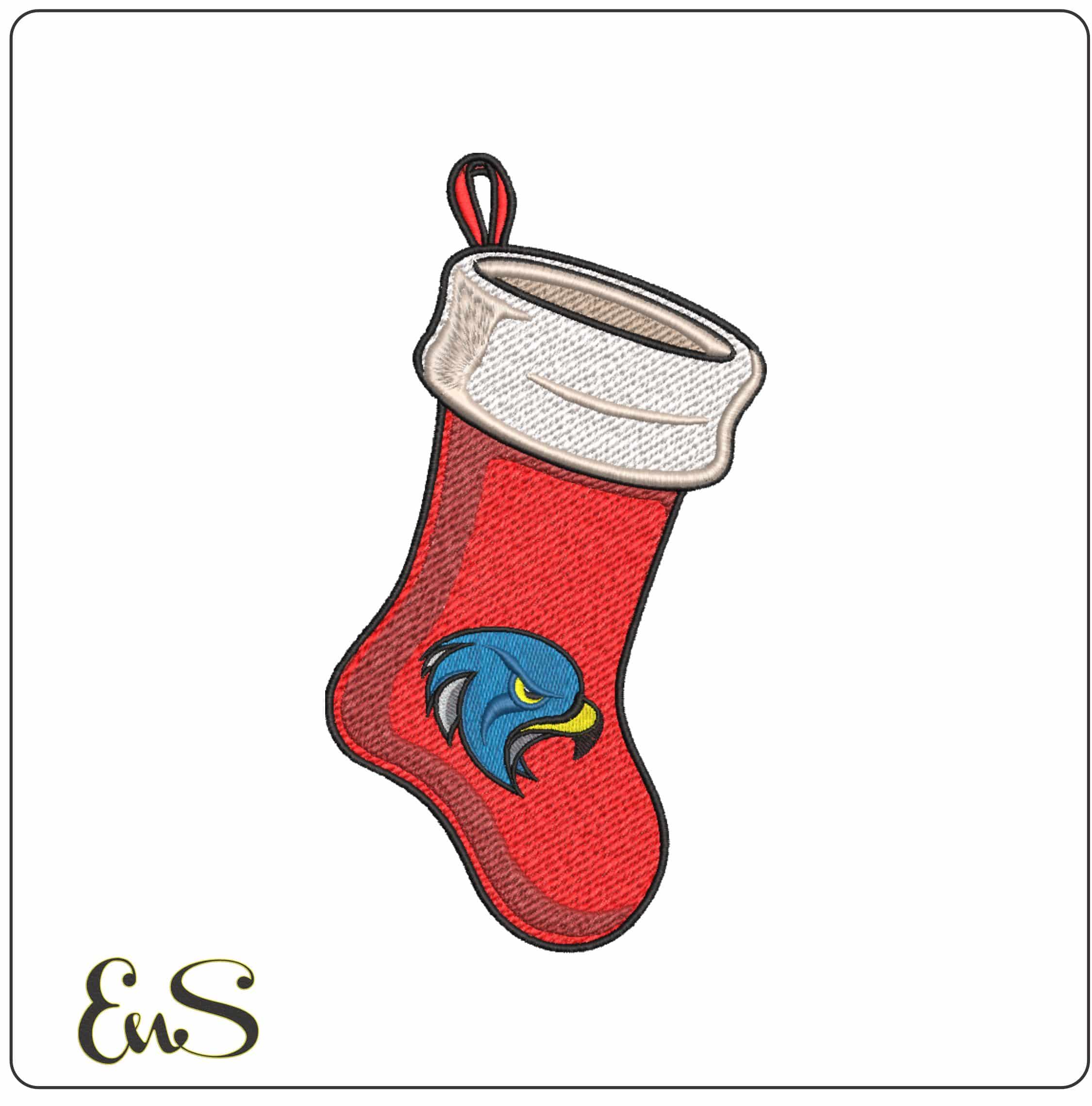 Christmas Stocking Bentley Falcons Head Alternate University   - Elegant embroidery design file-instant download