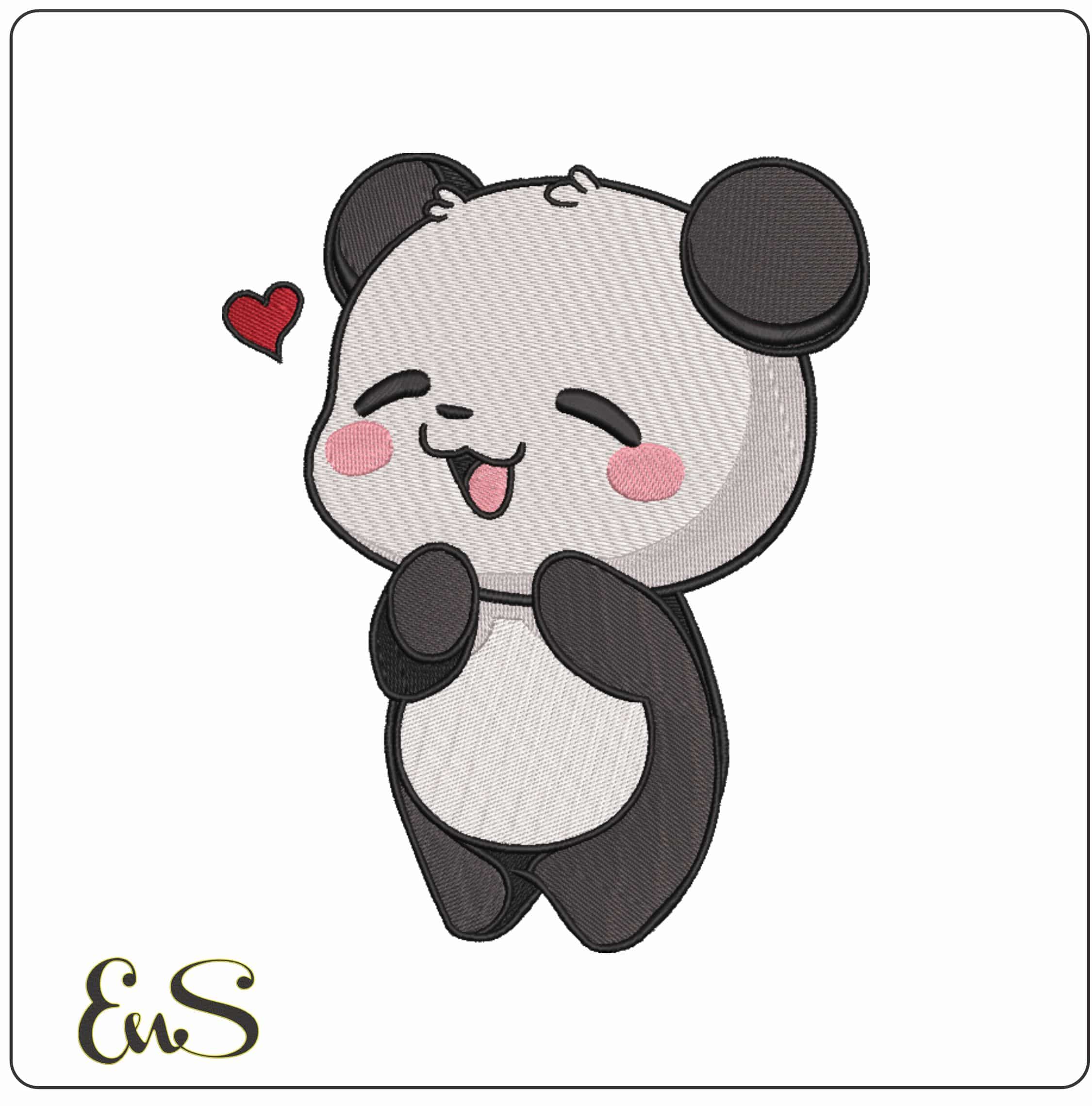 Little cute Loving Panda Children - Elegant embroidery design file-instant download