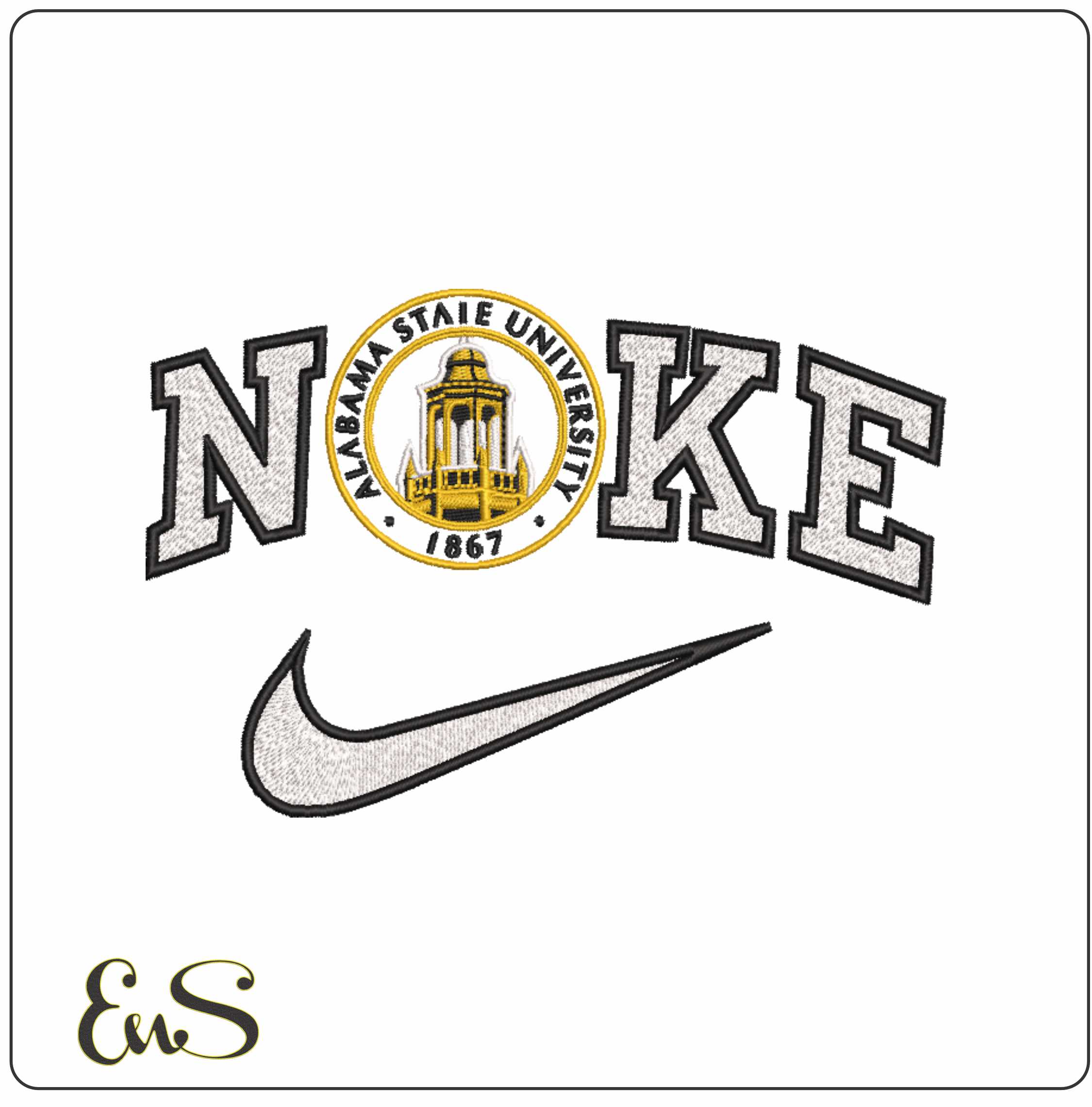 Nike Alabama State Hornets emblem no background University - Elegant embroidery design file-instant download