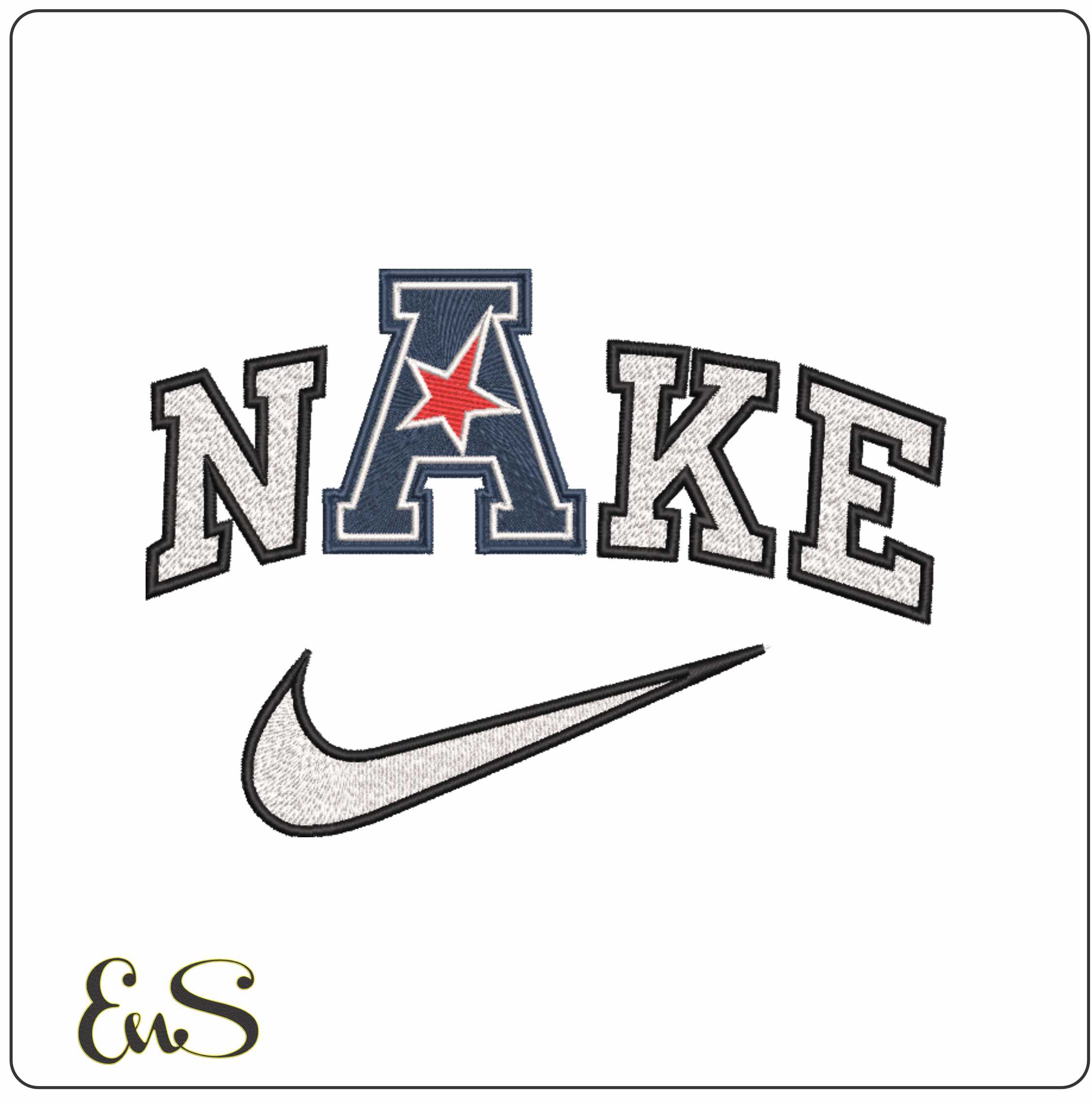 Nike American Athletic Conference 2017 onwards College - Elegant embroidery design file-instant download