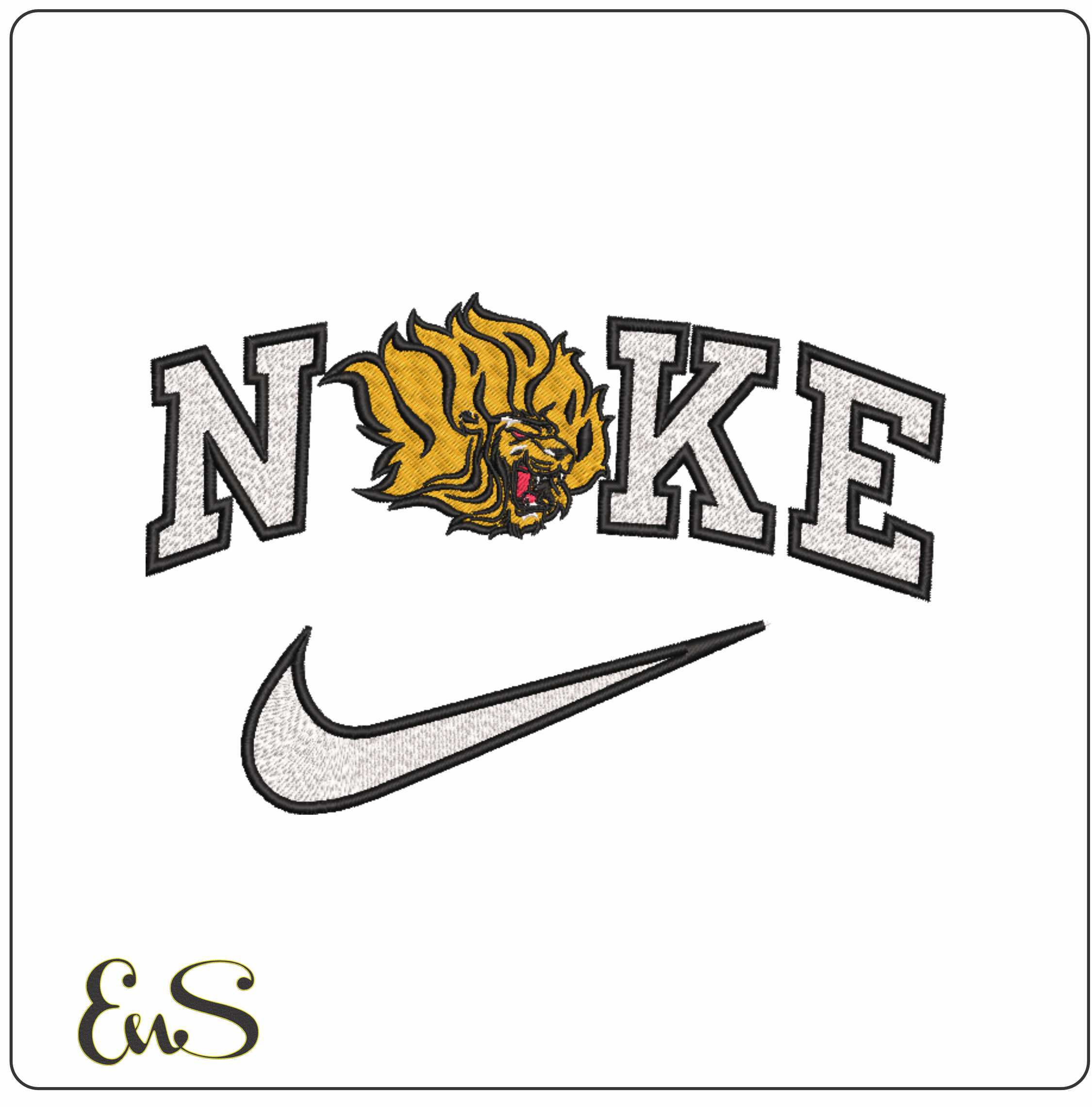 Nike Arkansas PB Golden Lions 2015 on University - Elegant embroidery design file-instant download