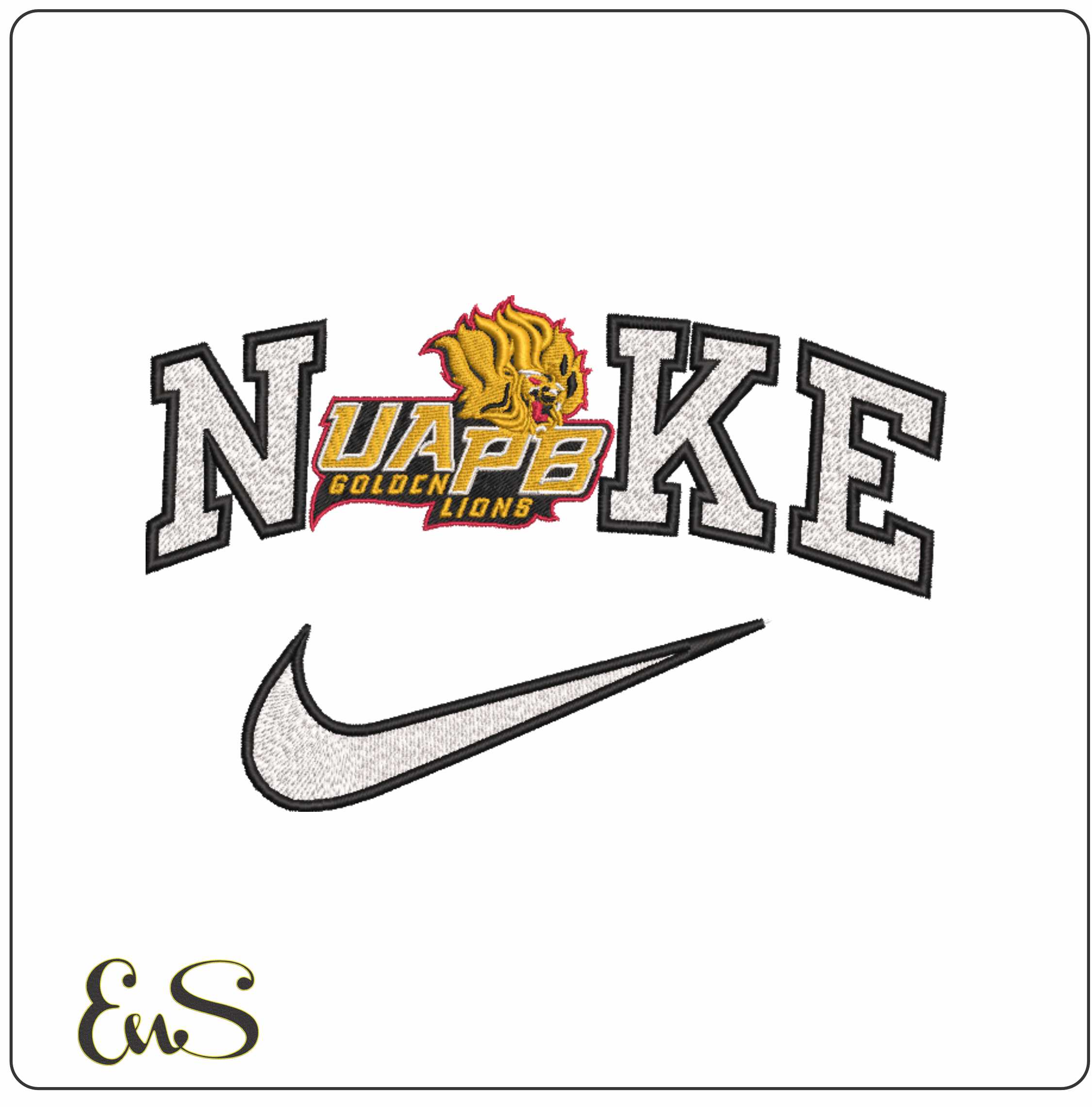 Nike Arkansas PB Golden Lions Alternative University - Elegant embroidery design file-instant download