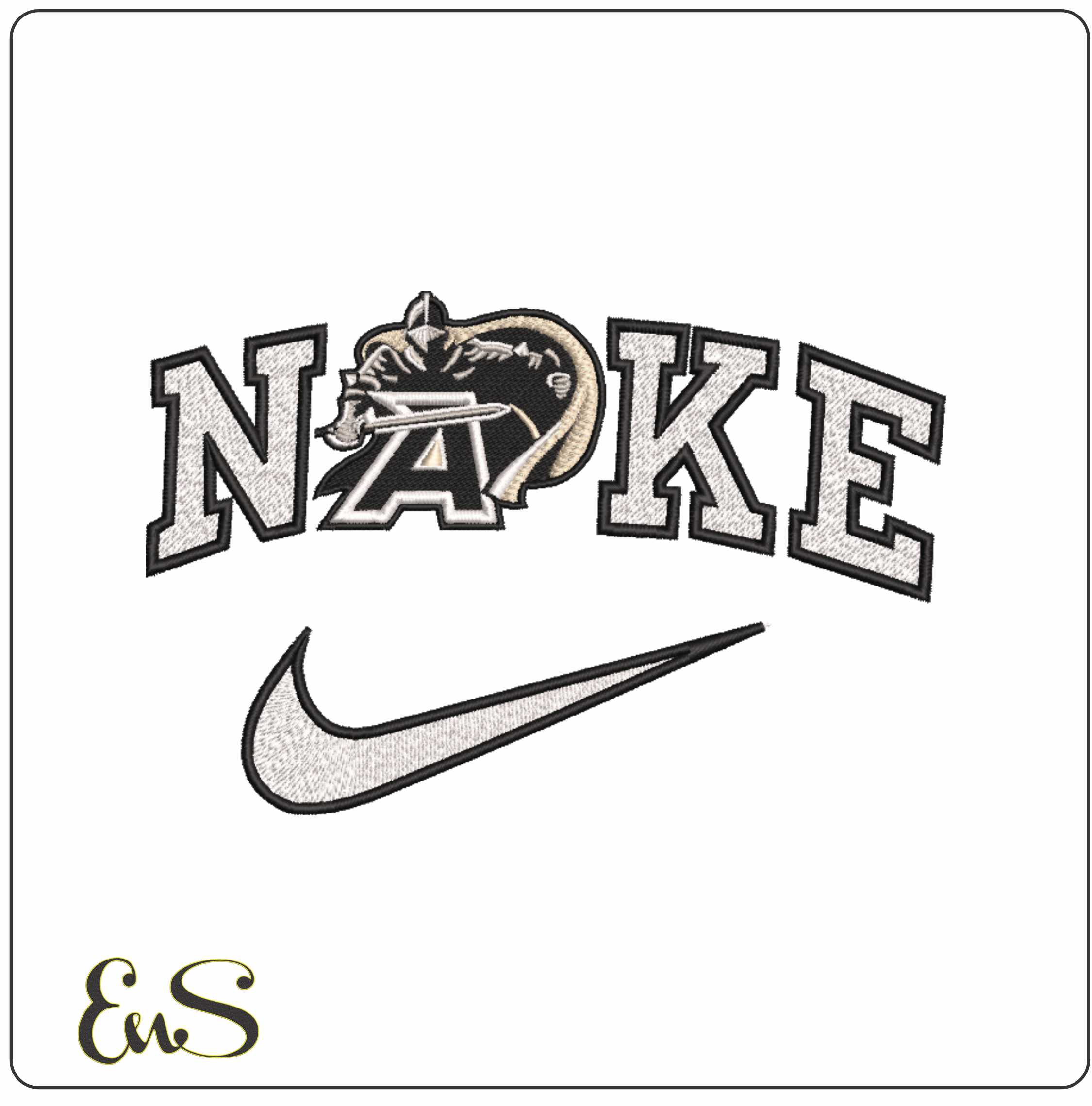 Nike Army Black Knight 2006 2015 US Military Academy - Elegant embroidery design file-instant download