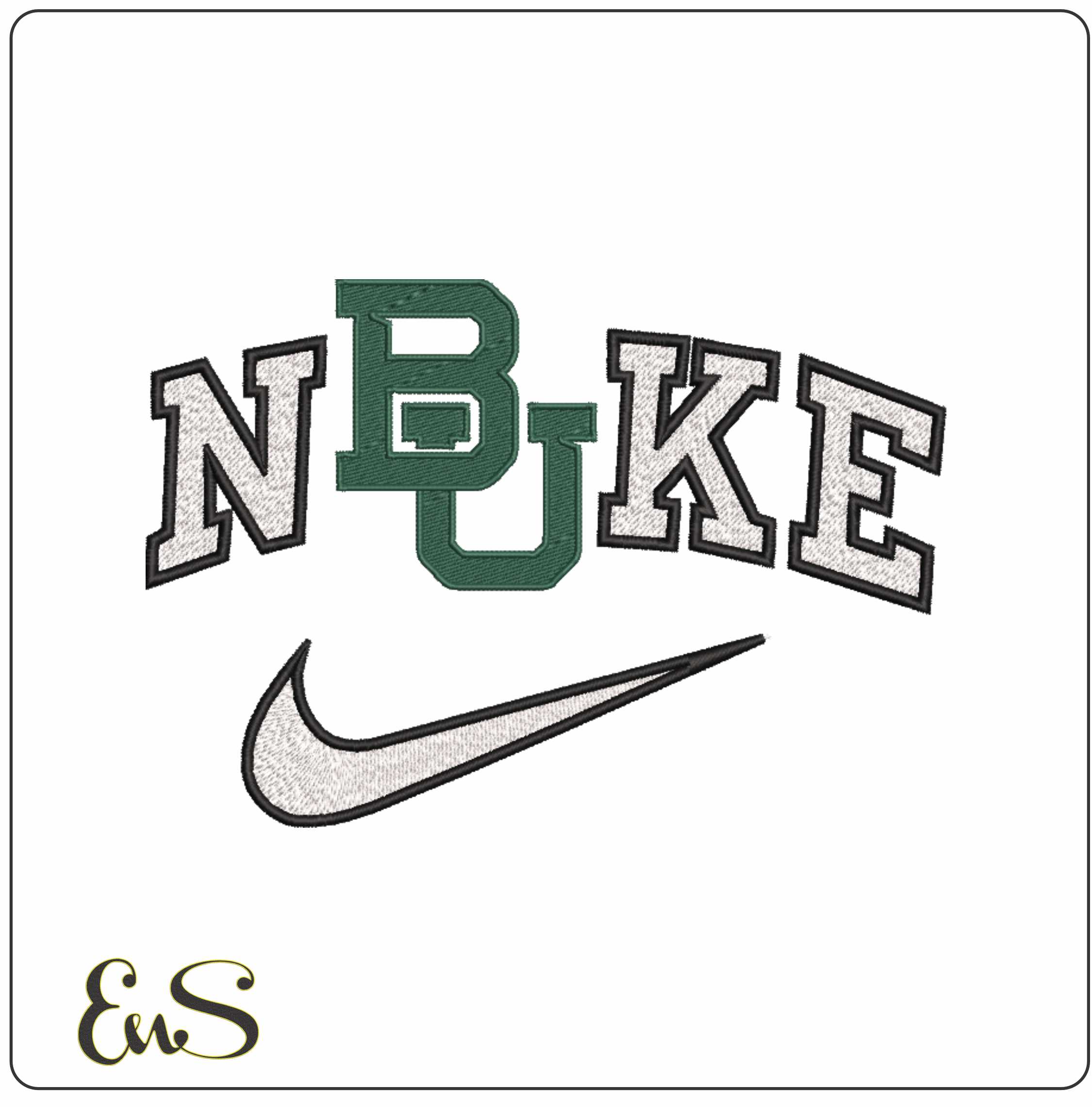 Nike Baylor Bears 2019 Baylor University - Elegant embroidery design file-instant download