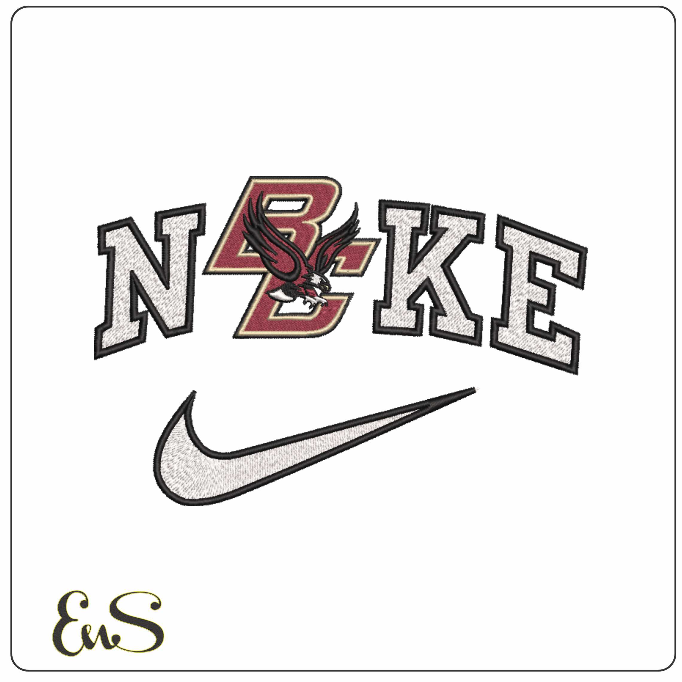 Nike Boston College Eagles 2000 on Boston College - Elegant embroidery design file-instant download