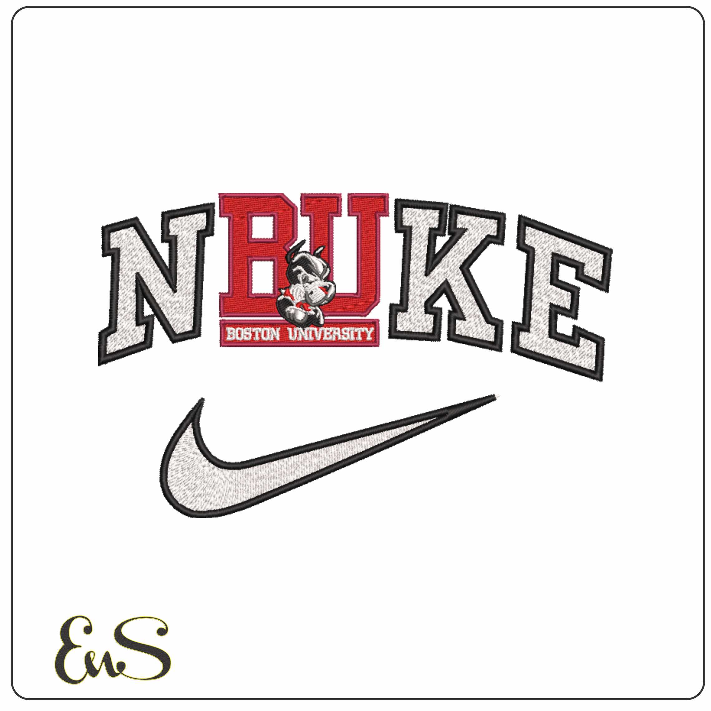 Nike Boston University Terriers 2005 on Boston University - Elegant embroidery design file-instant download