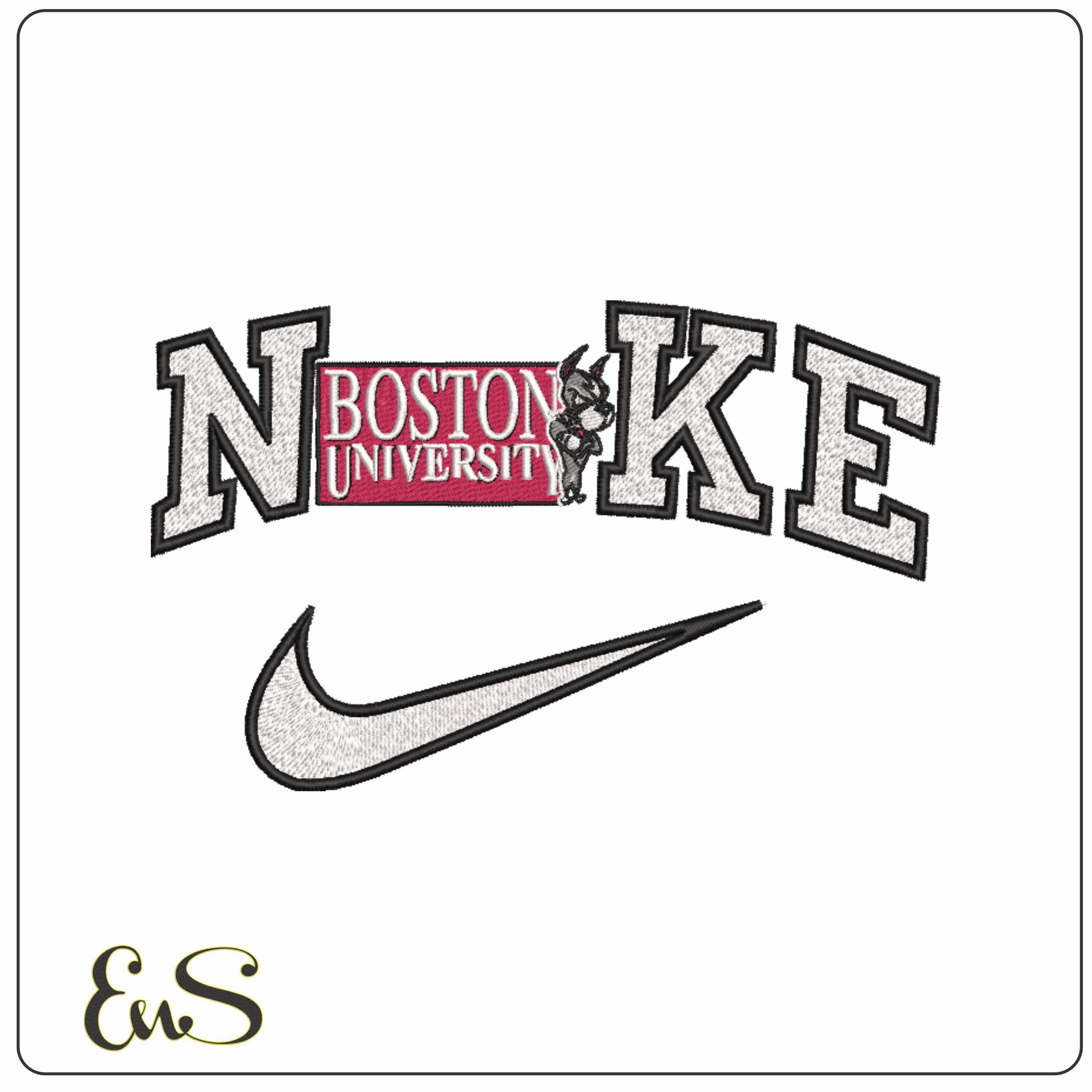 Nike Boston University Terriers Alternate Boston University - Elegant embroidery design file-instant download