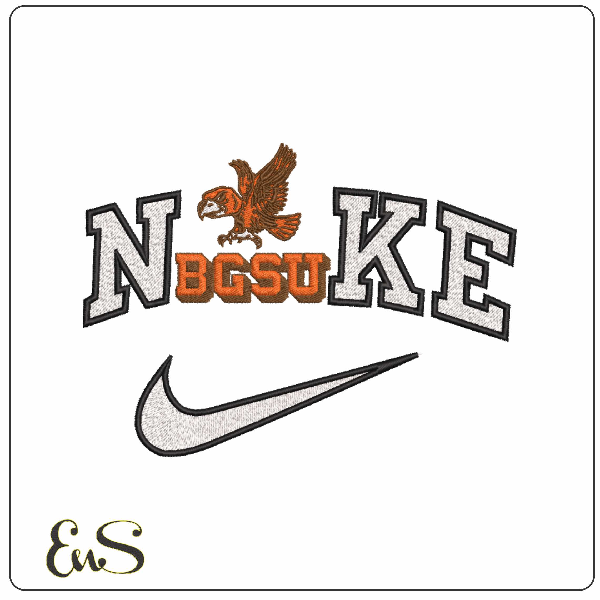 Nike Bowling Green Falcons 1964 to 1976 - Elegant embroidery design file-instant download