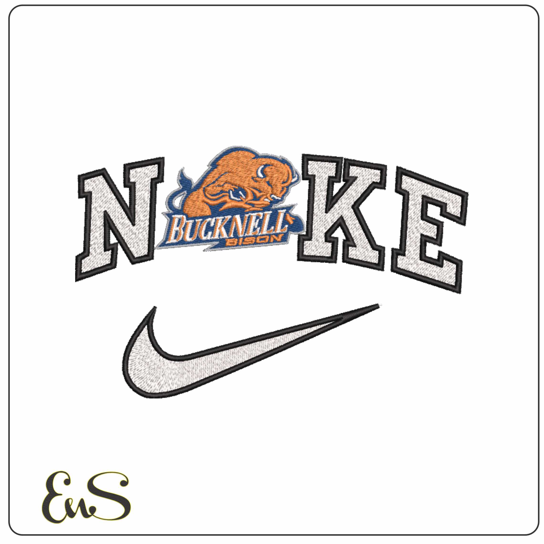Nike Bucknell Bison 2002 on Bucknell University - Elegant embroidery design file-instant download