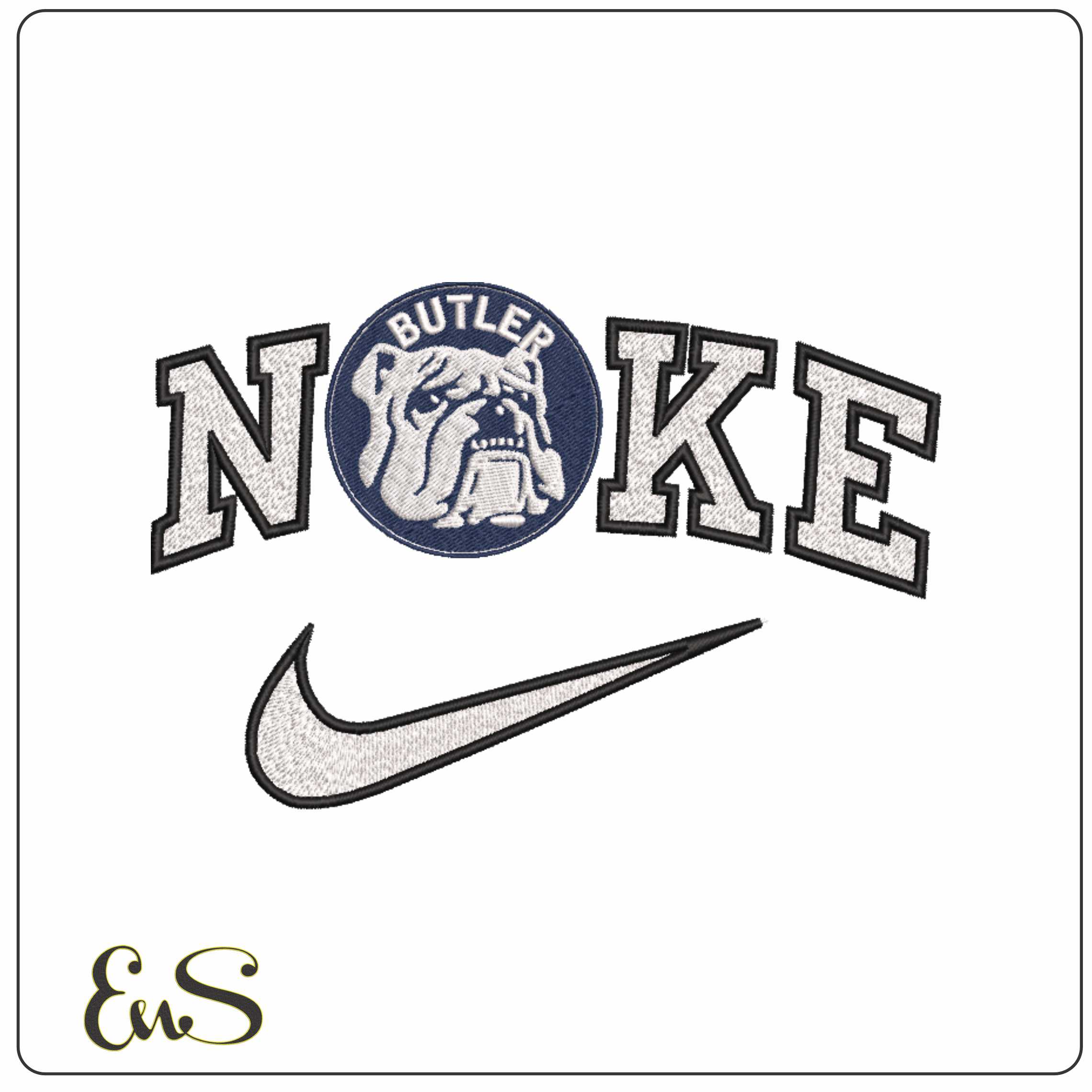 Nike Butler Bulldogs 1969 to 1985 Butler University    - Elegant embroidery design file-instant download