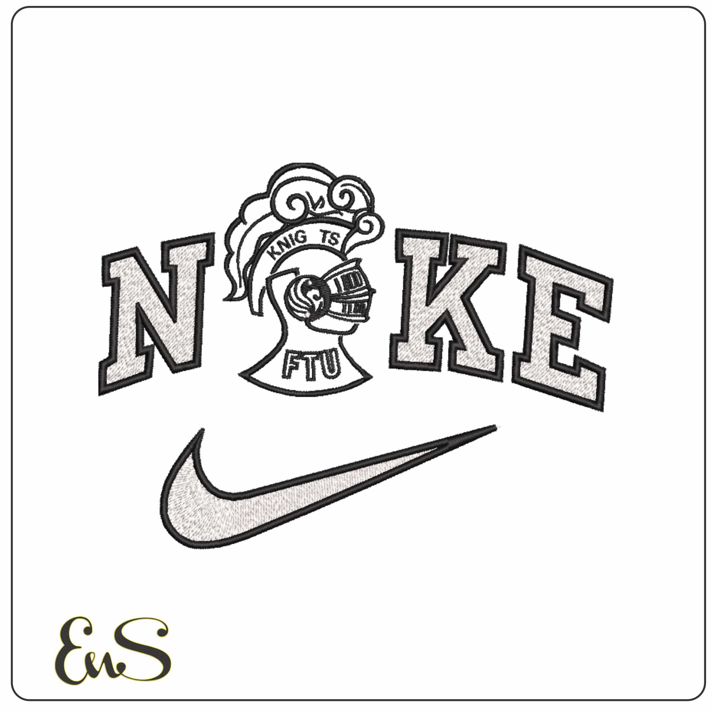 Nike Central Florida Knights 1970 to 1979 University    - Elegant embroidery design file-instant download