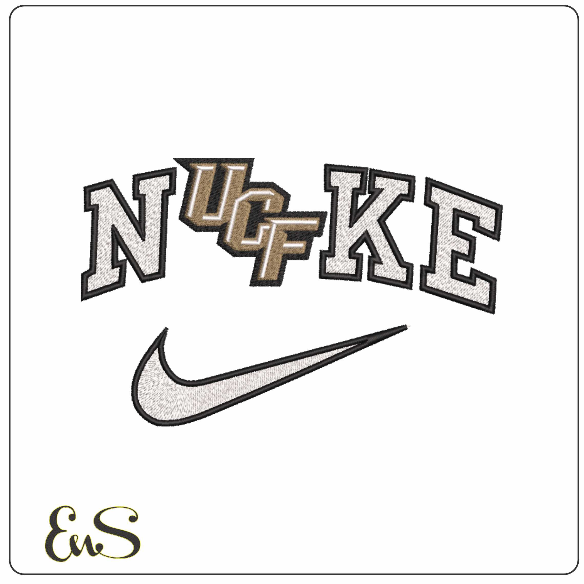 Nike Central Florida Knights 2012 on University Central    - Elegant embroidery design file-instant download