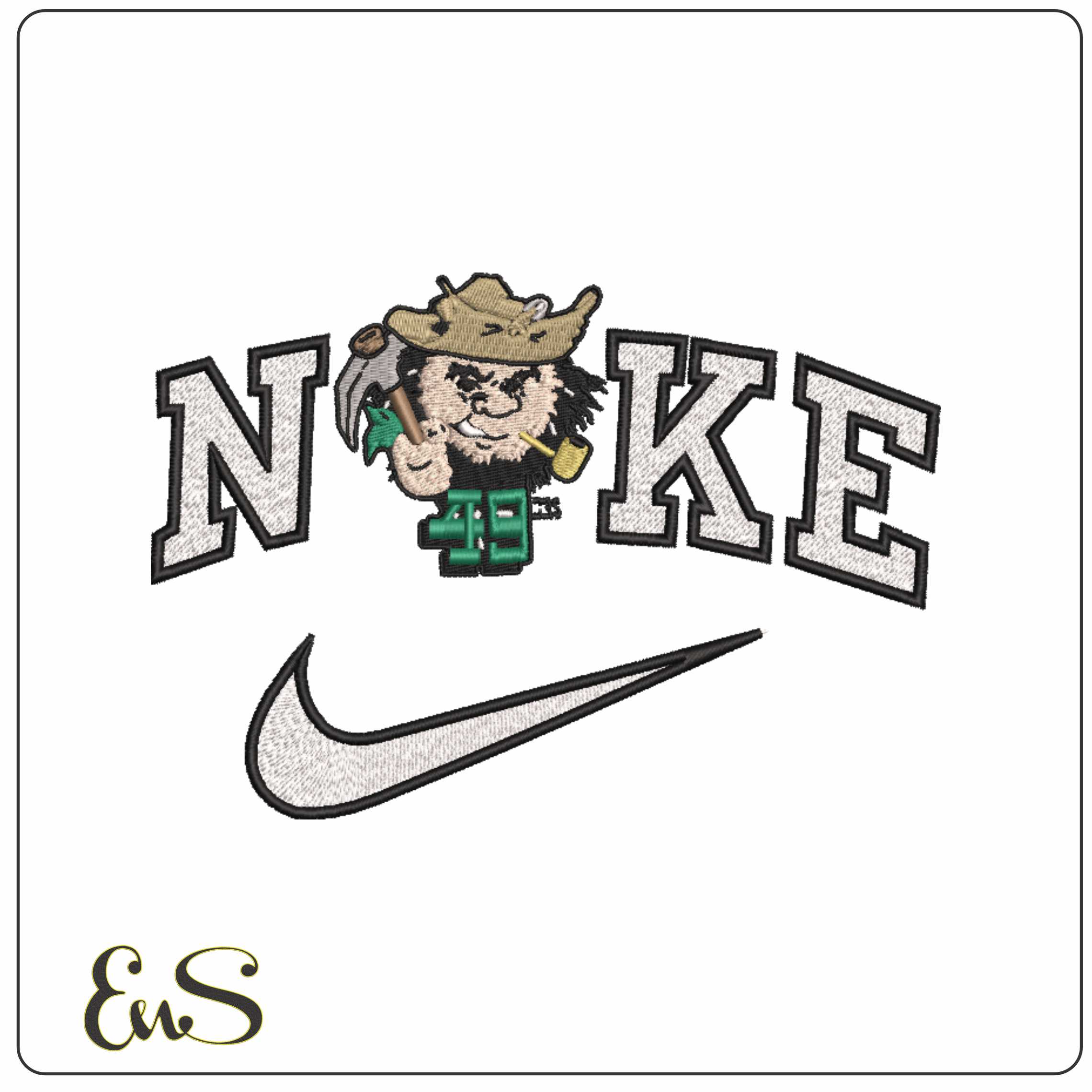 Nike Charlotte 49ers 1968 to 2000 University  North Carolina    - Elegant embroidery design file-instant download