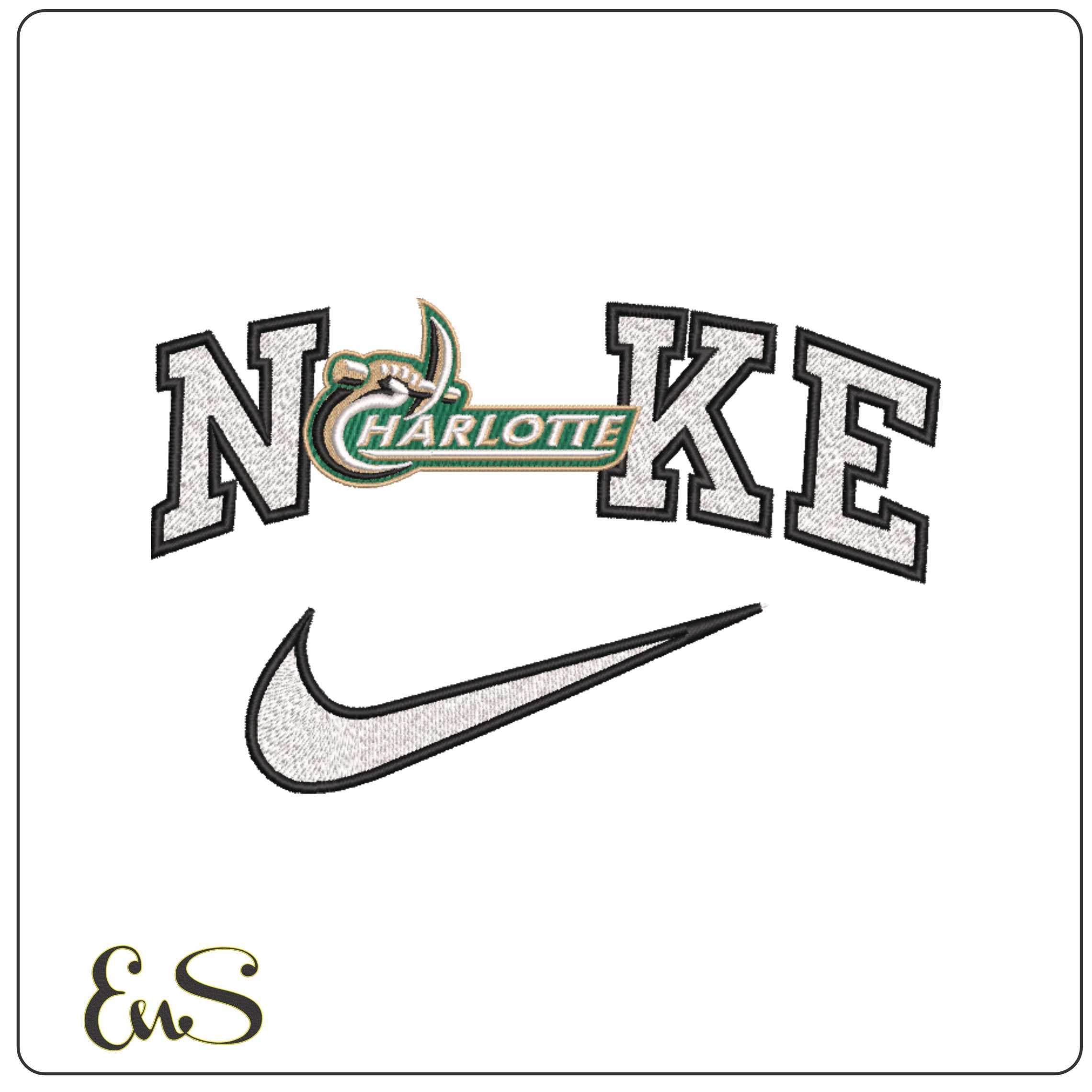 Nike Charlotte 49ers  2000 to 2006 University  North Carolina    - Elegant embroidery design file-instant download