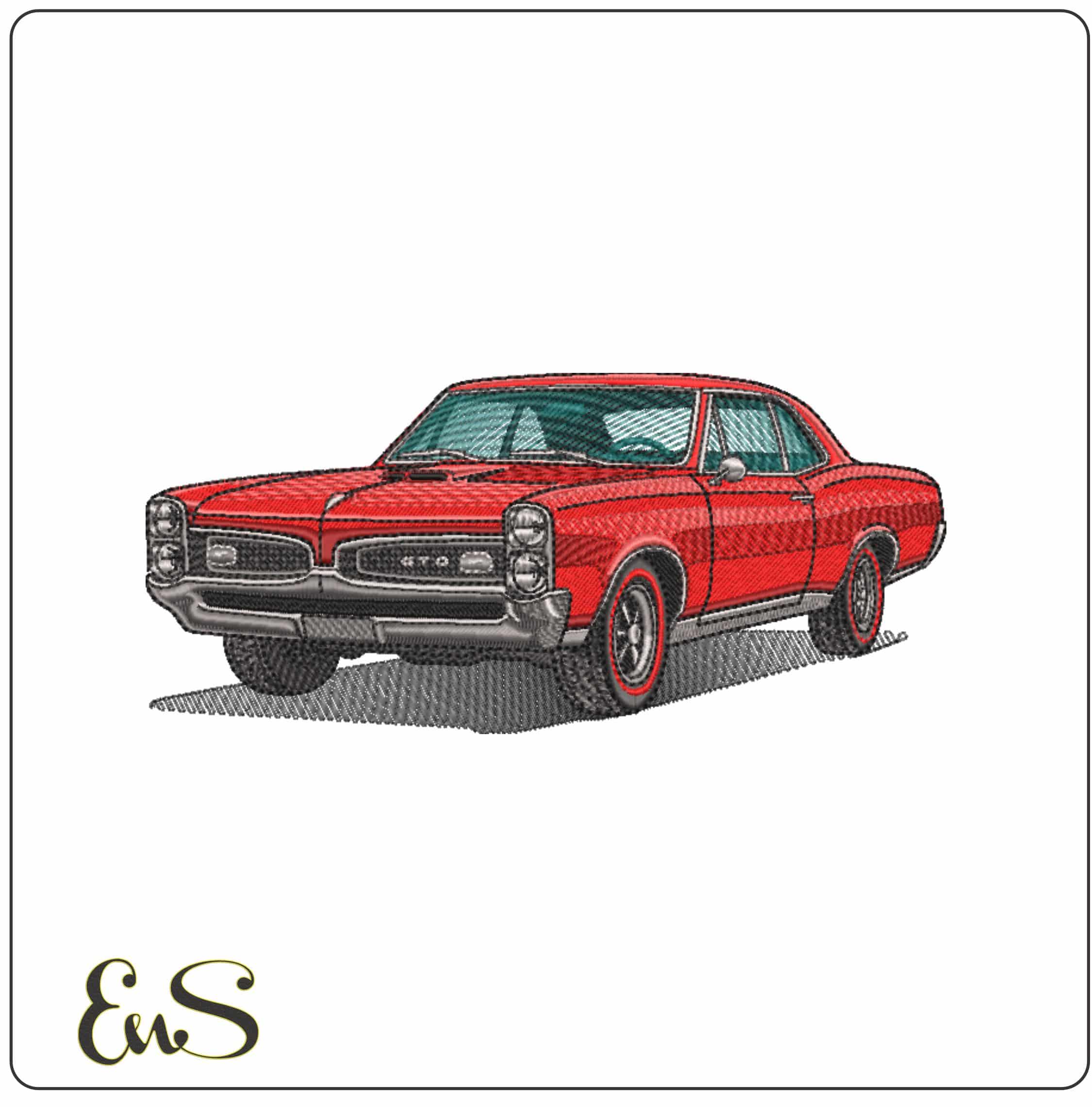 1967 Pontiac GTO     - Elegant embroidery design file-instant download