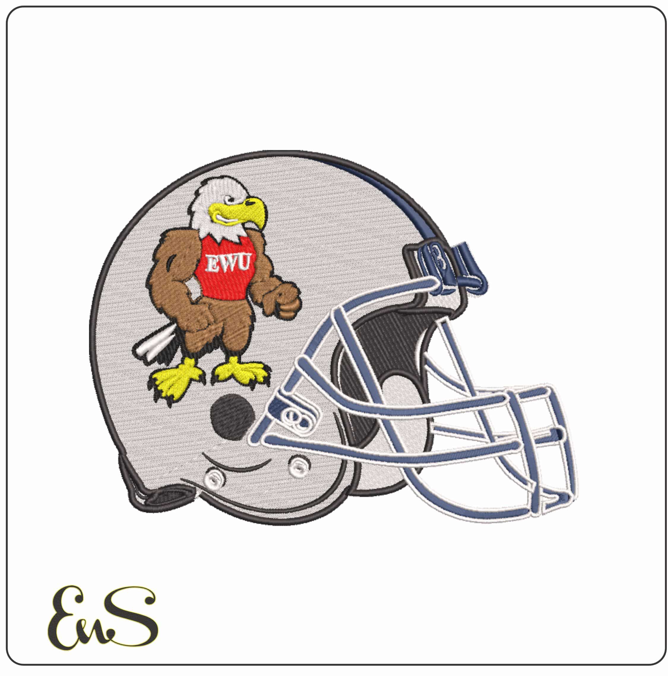 AF Helmet Eastern Washington Eagles Mascot University      - Elegant embroidery design file-instant download