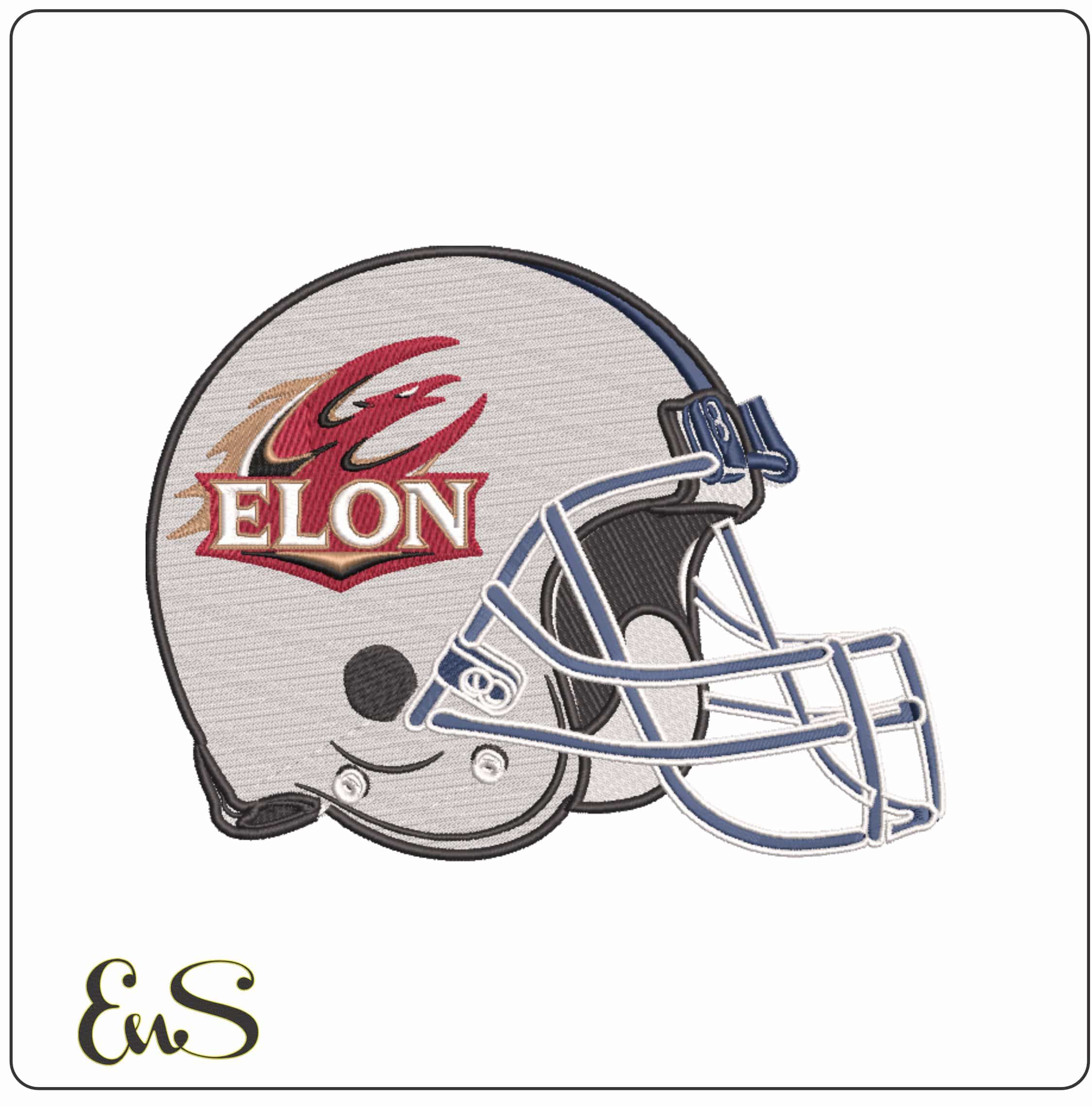 AF Helmet Elon Phoenix 2016 on Elon University      - Elegant embroidery design file-instant download