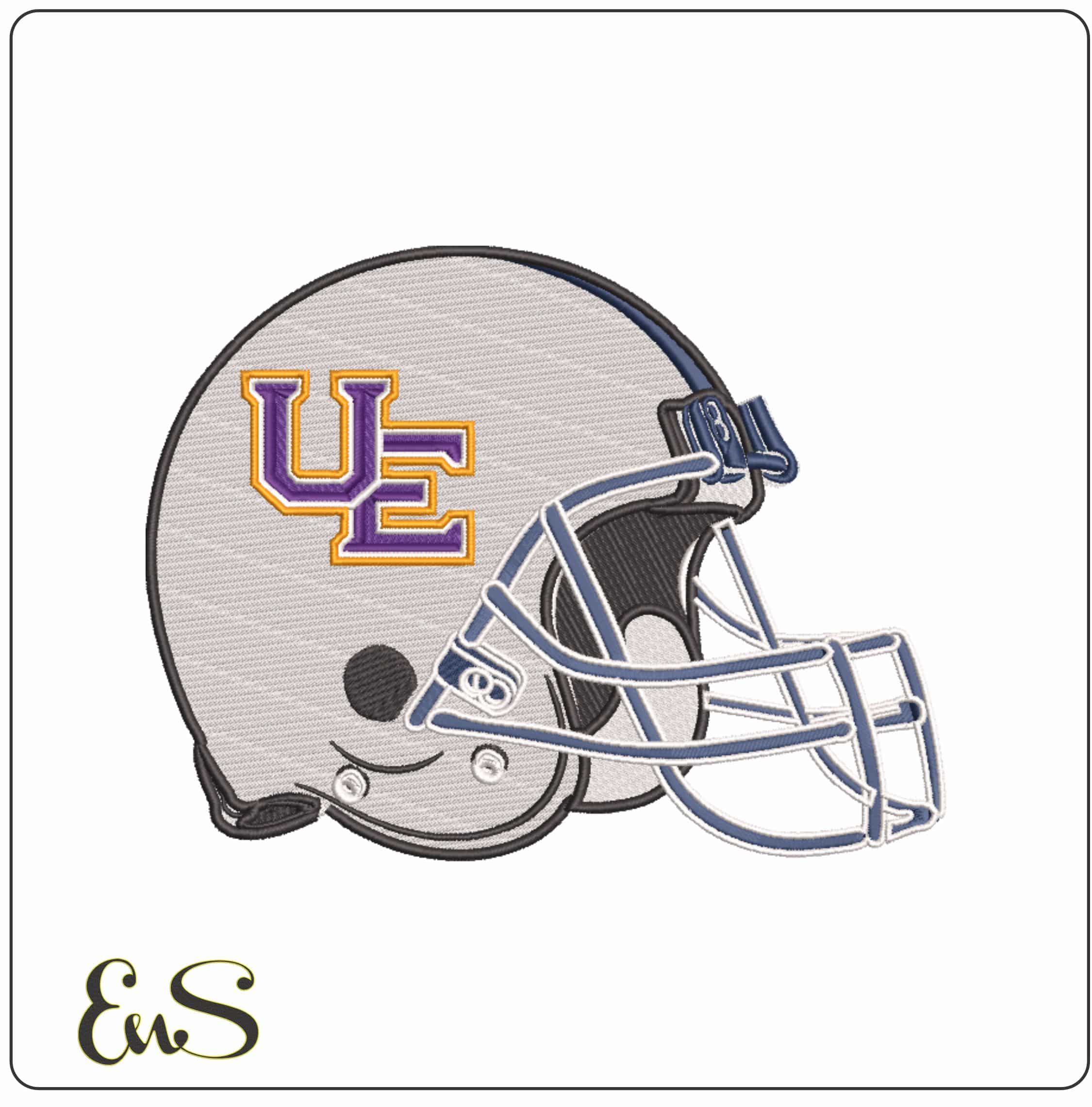 AF Helmet Evansville Purple Aces 2019 on University      - Elegant embroidery design file-instant download