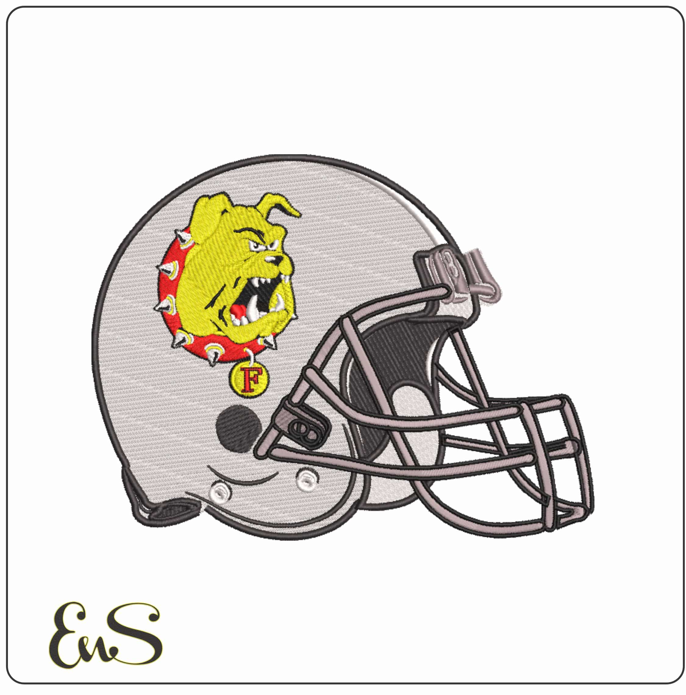 AF Helmet Ferris State Bulldogs 1993  University      - Elegant embroidery design file-instant download
