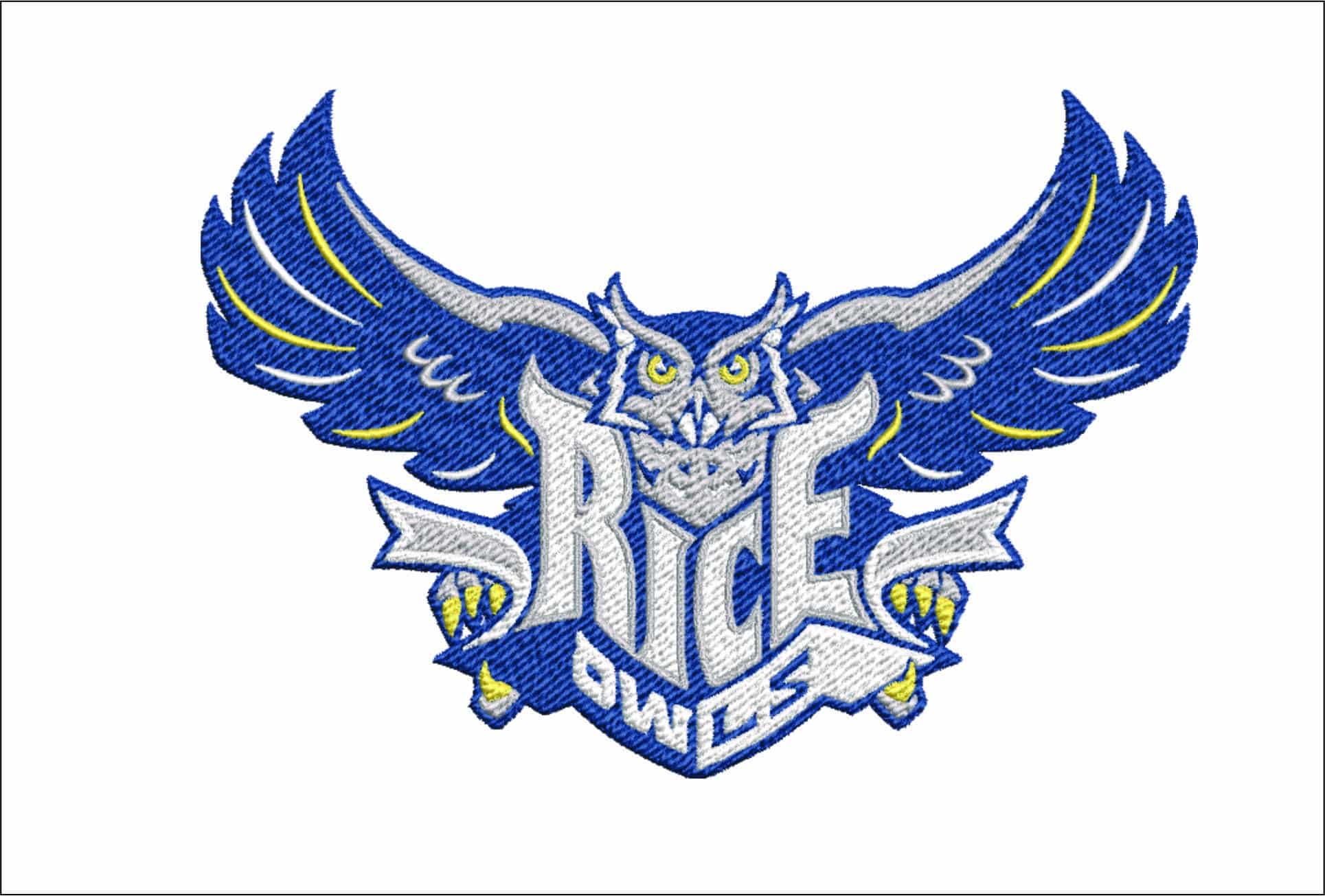 Rice Owls embroidery design - Rice Owls University men's football embroidery machine pattern embroidery file - instant download