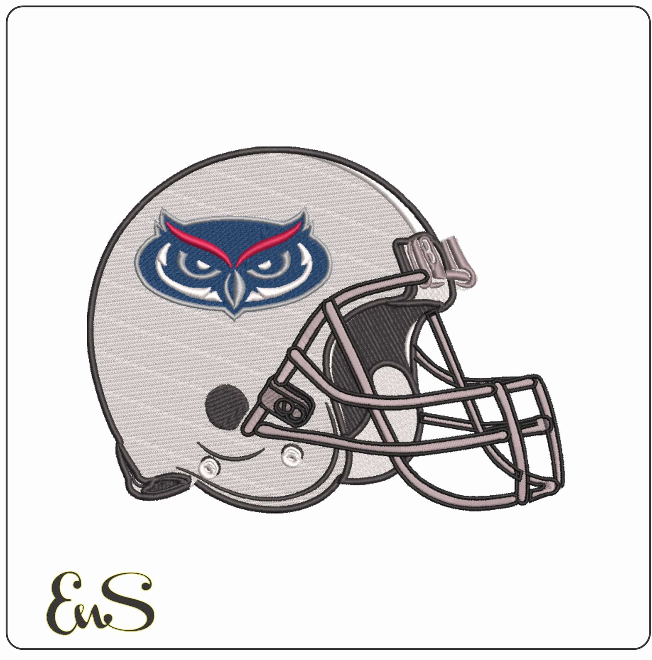 AF Helmet Florida Atlantic Owls 2023  University     - Elegant embroidery design file-instant download