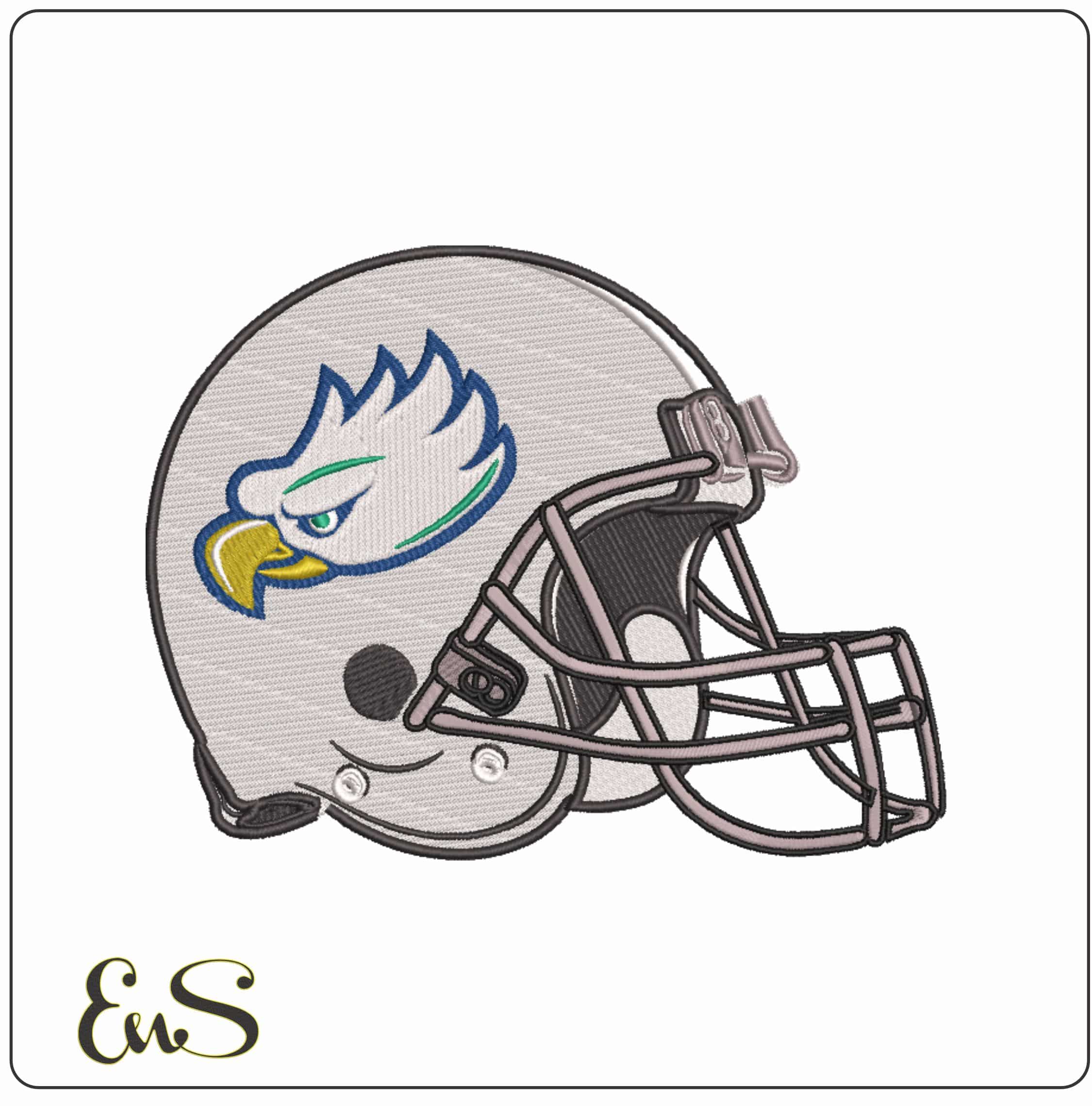 AF Helmet Florida Gulf Coast Eagles Head Florida University     - Elegant embroidery design file-instant download