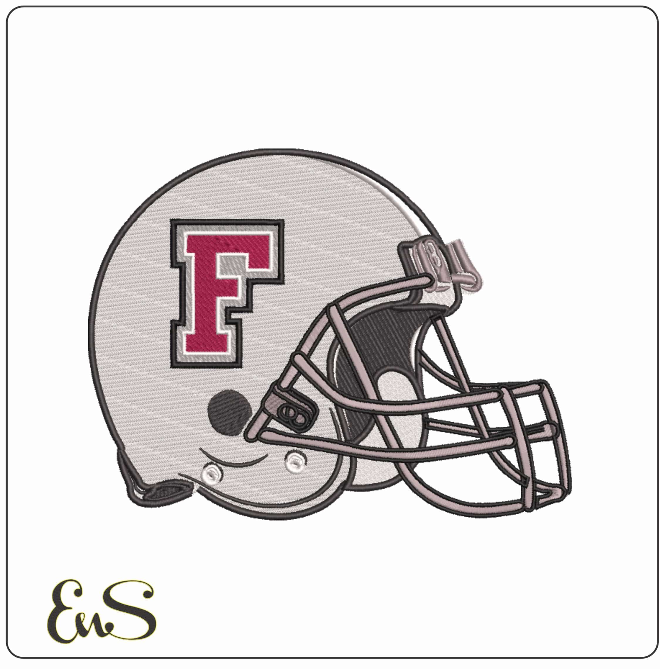 AF Helmet Fordham Rams F on Fordham University - Elegant embroidery design file-instant download