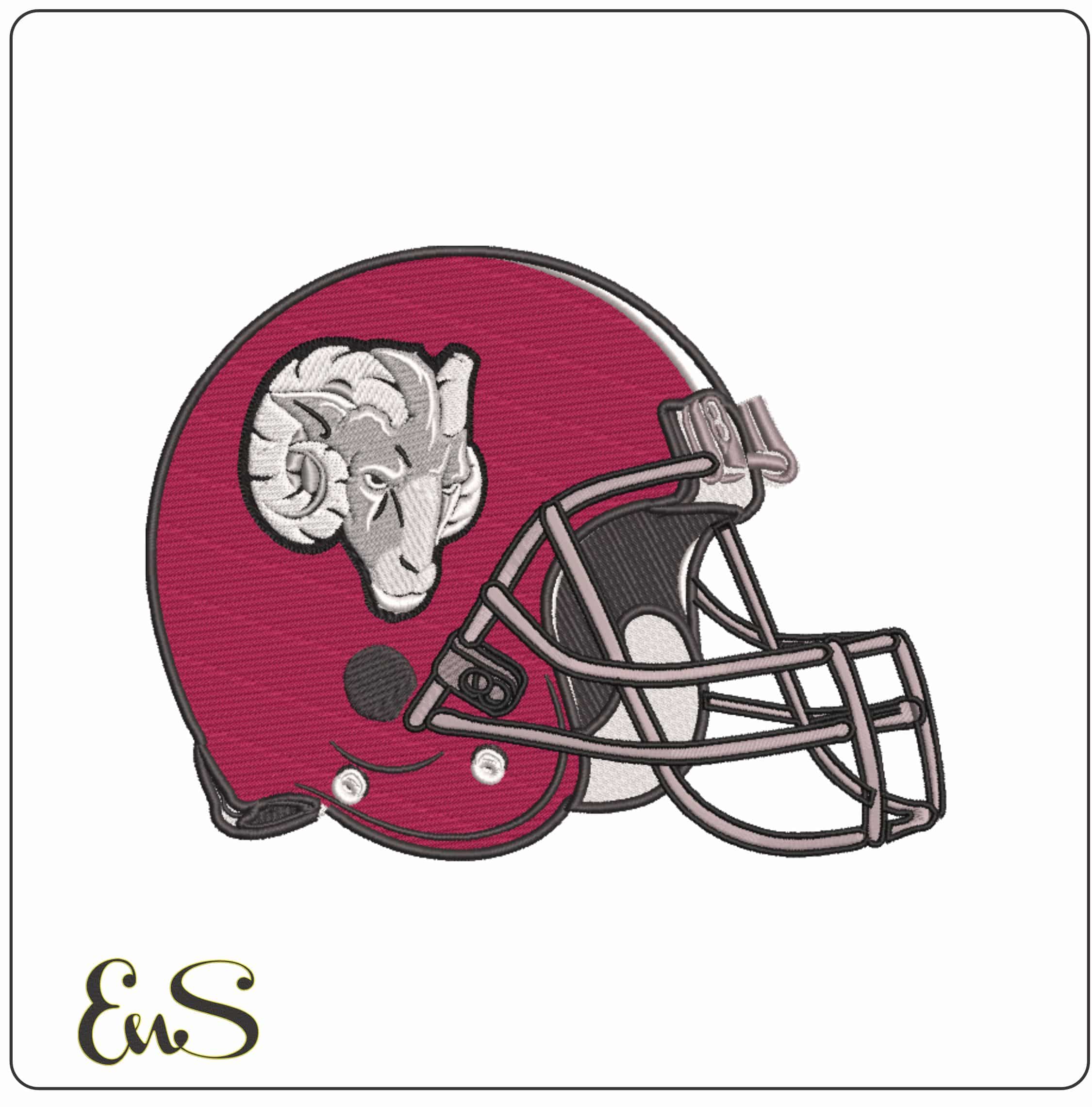 AF Helmet Fordham Rams Head Fordham University     - Elegant embroidery design file-instant download