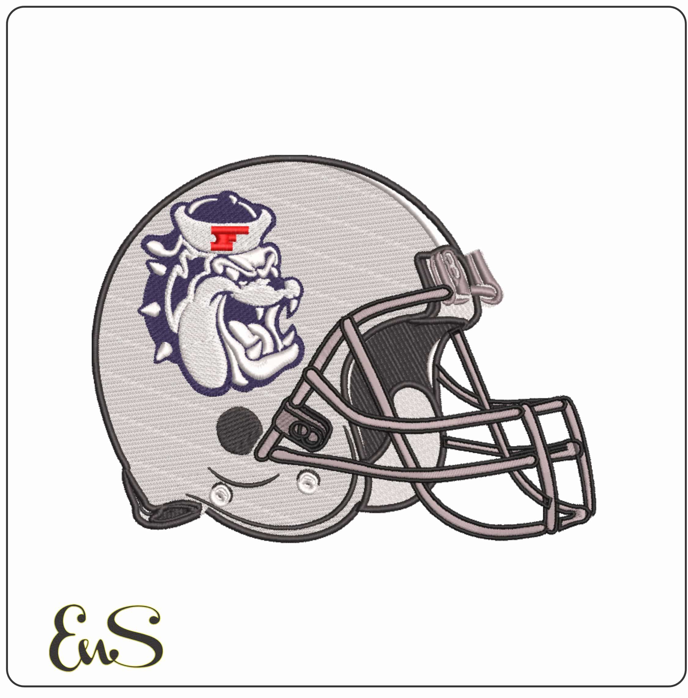 AF Helmet Fresno State Bulldogs 1976 to 1981 University     - Elegant embroidery design file-instant download