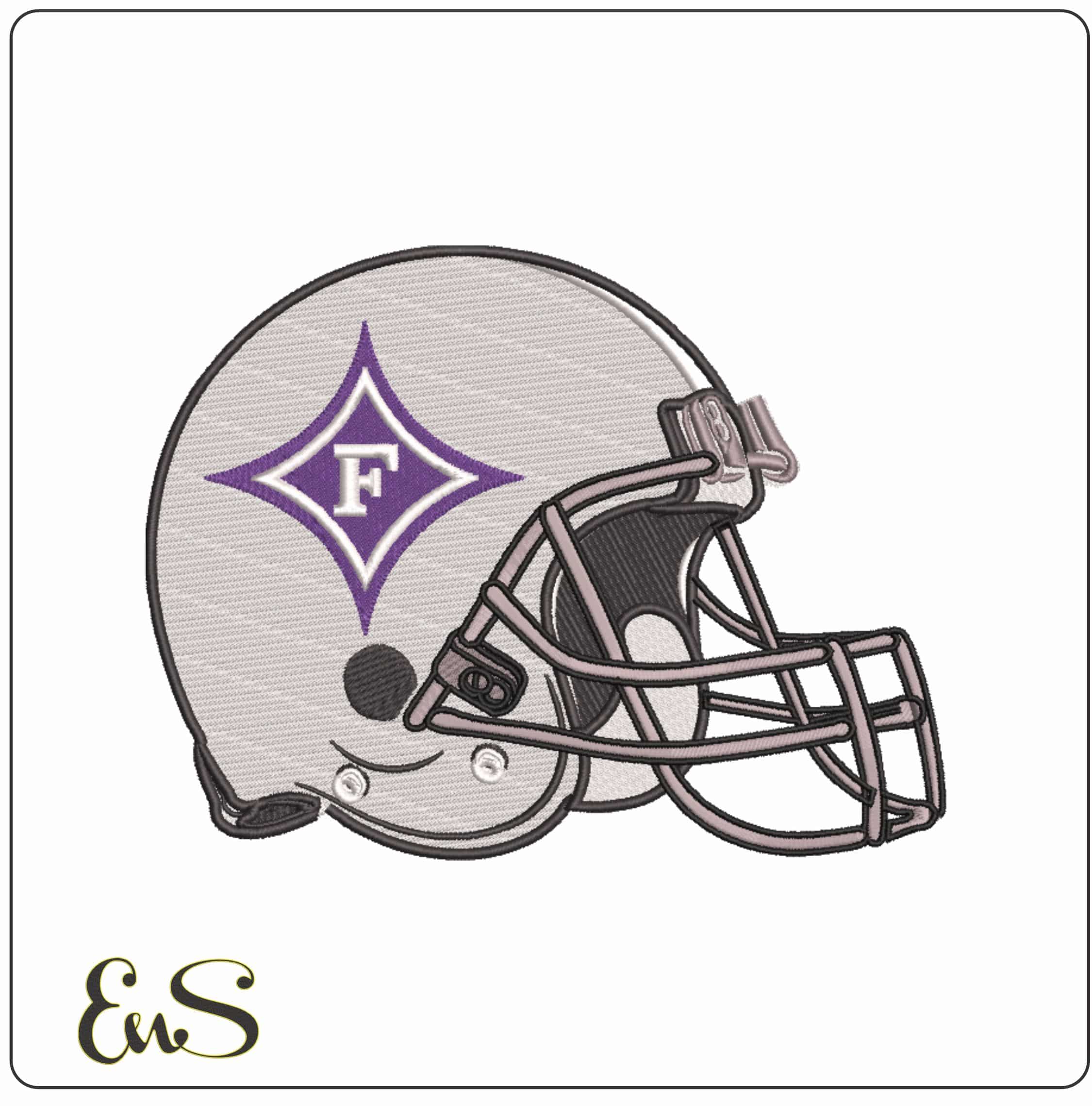 AF Helmet Furman Paladins 2013  Furman University     - Elegant embroidery design file-instant download