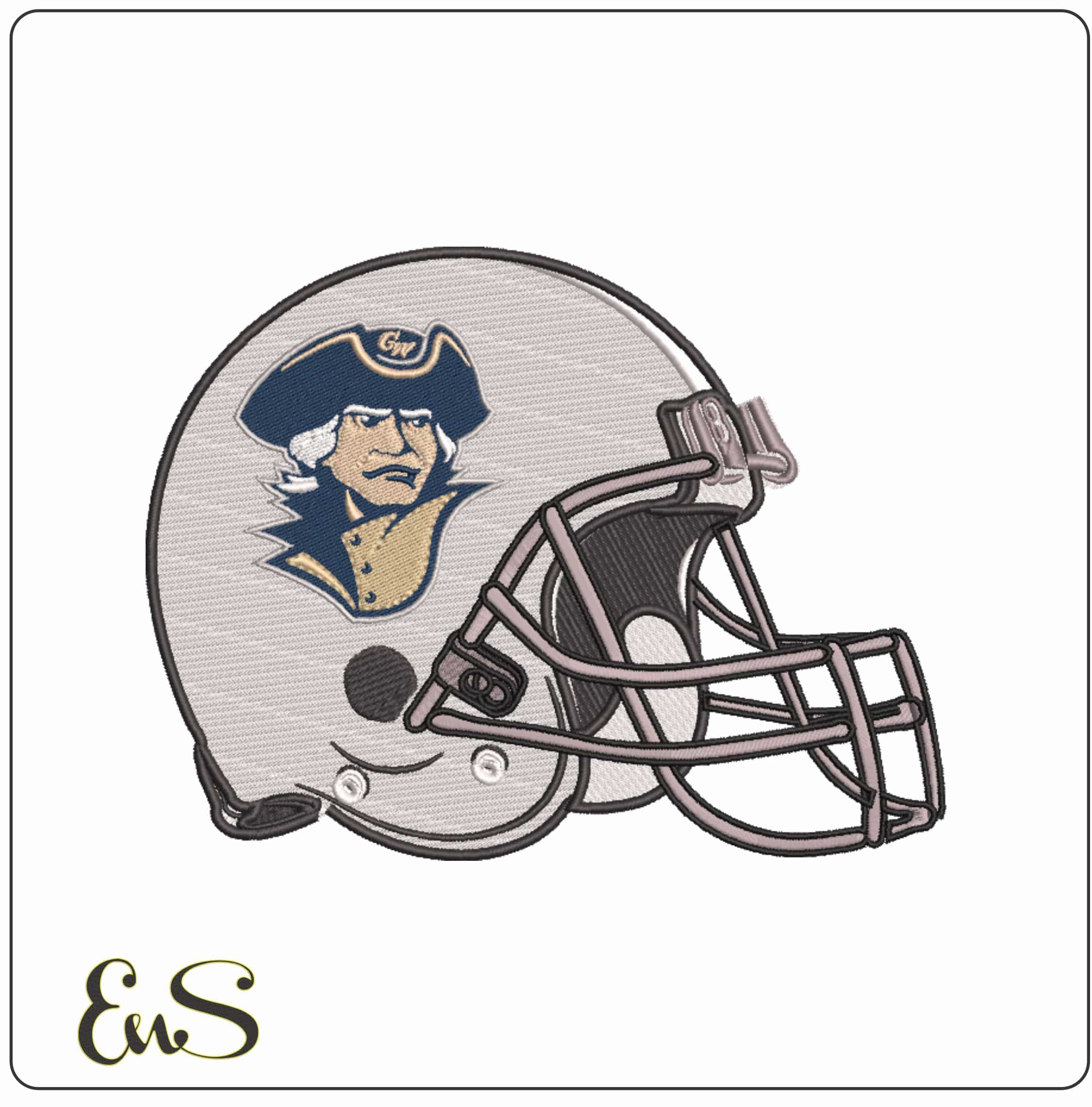 AF Helmet George Washington Colonials Alternative University     - Elegant embroidery design file-instant download