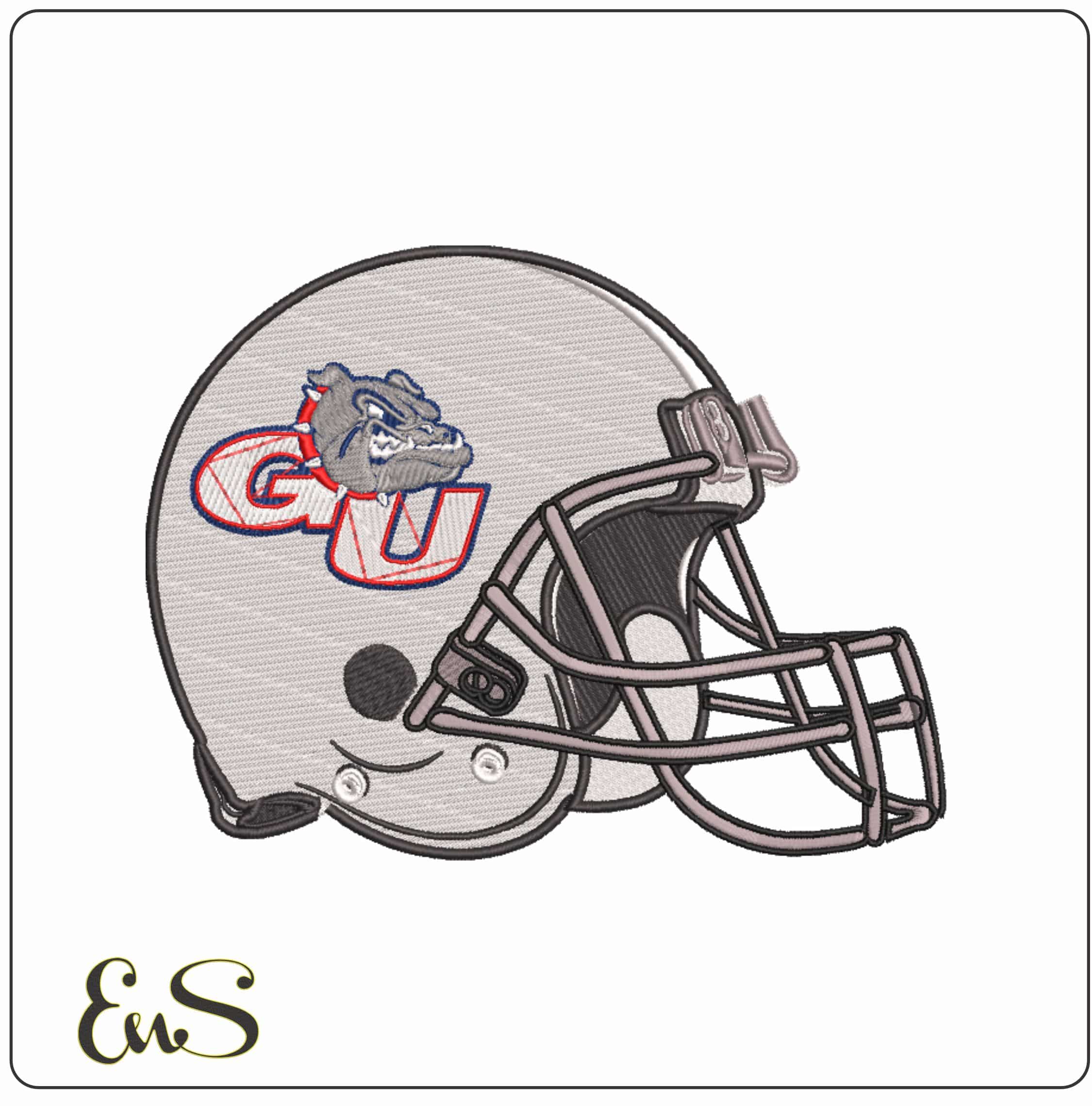 AF Helmet Gonzaga Bulldogs Alternative Gonzaga University     - Elegant embroidery design file-instant download