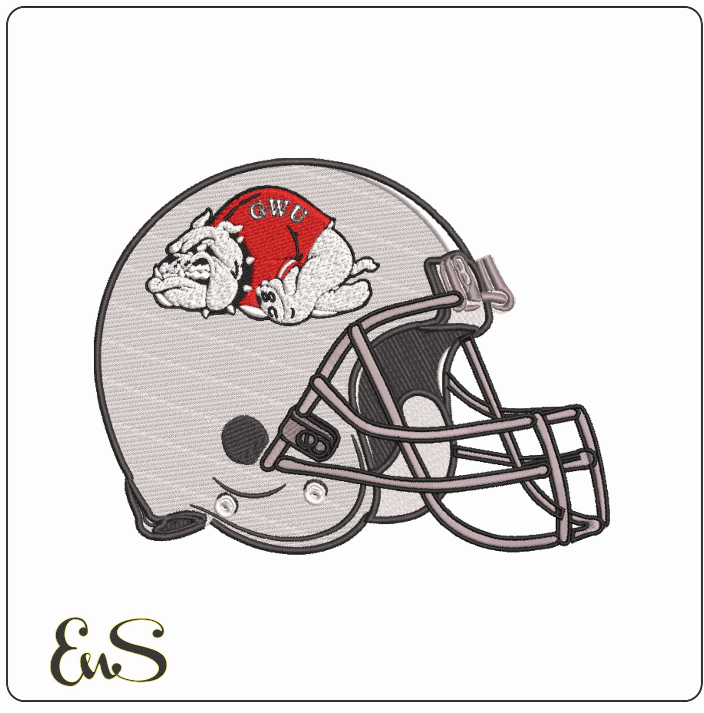 AF Helmet GW Runnin Bulldogs 1985  2022  University     - Elegant embroidery design file-instant download
