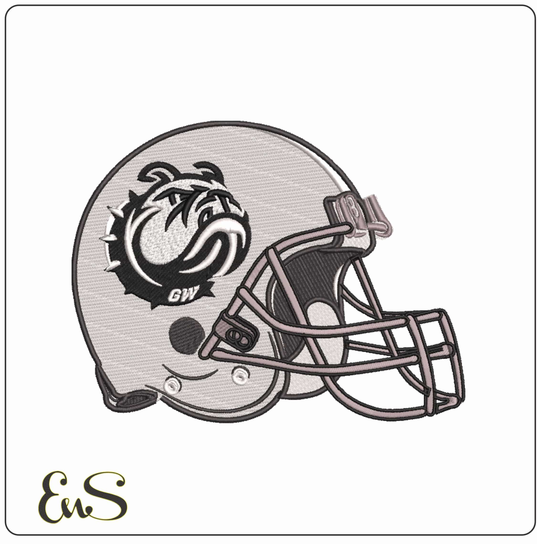 AF Helmet GW Runnin Bulldogs Alternative University     - Elegant embroidery design file-instant download