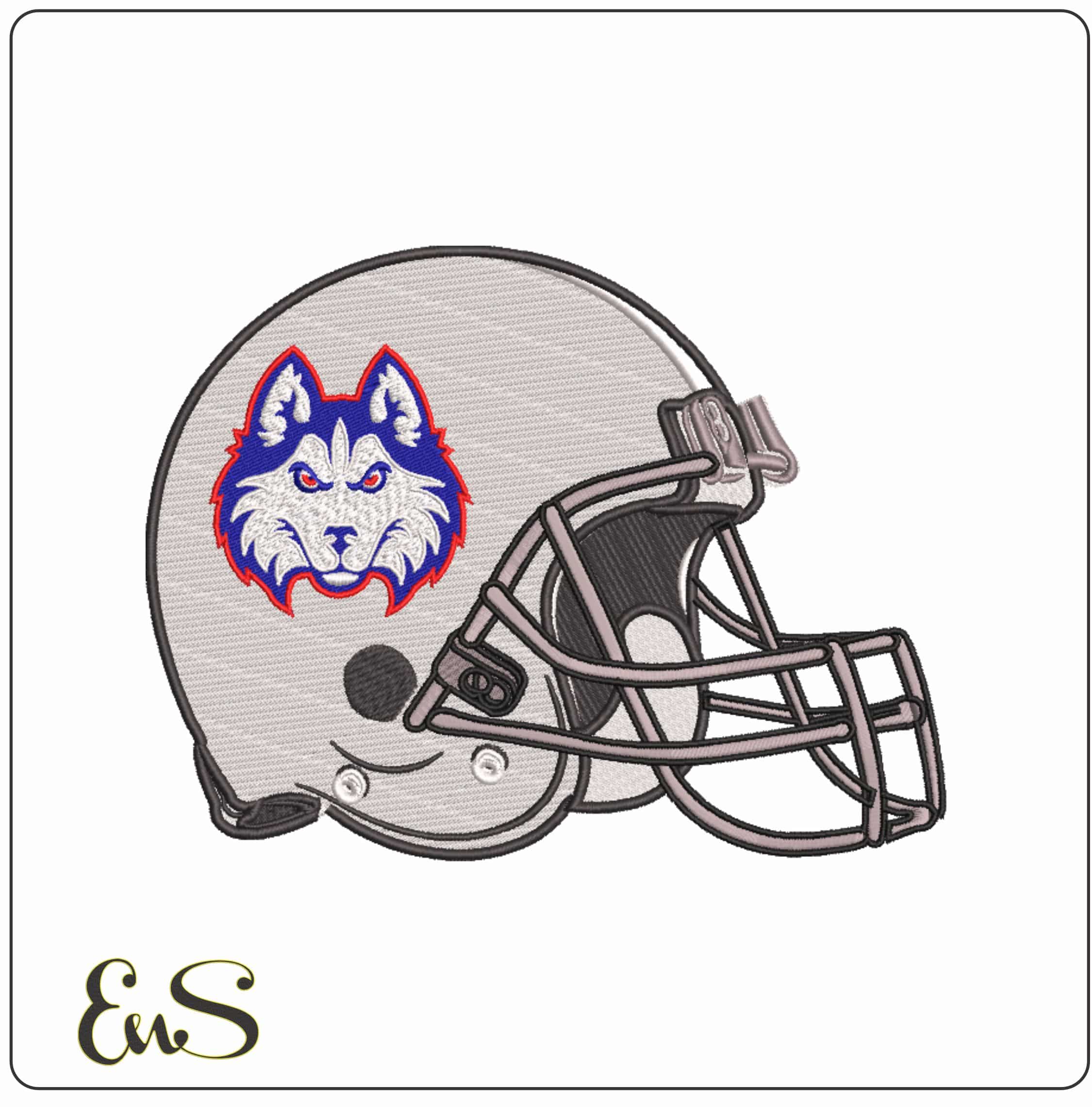 AF Helmet Houston Christian Huskies Head 2023  University     - Elegant embroidery design file-instant download