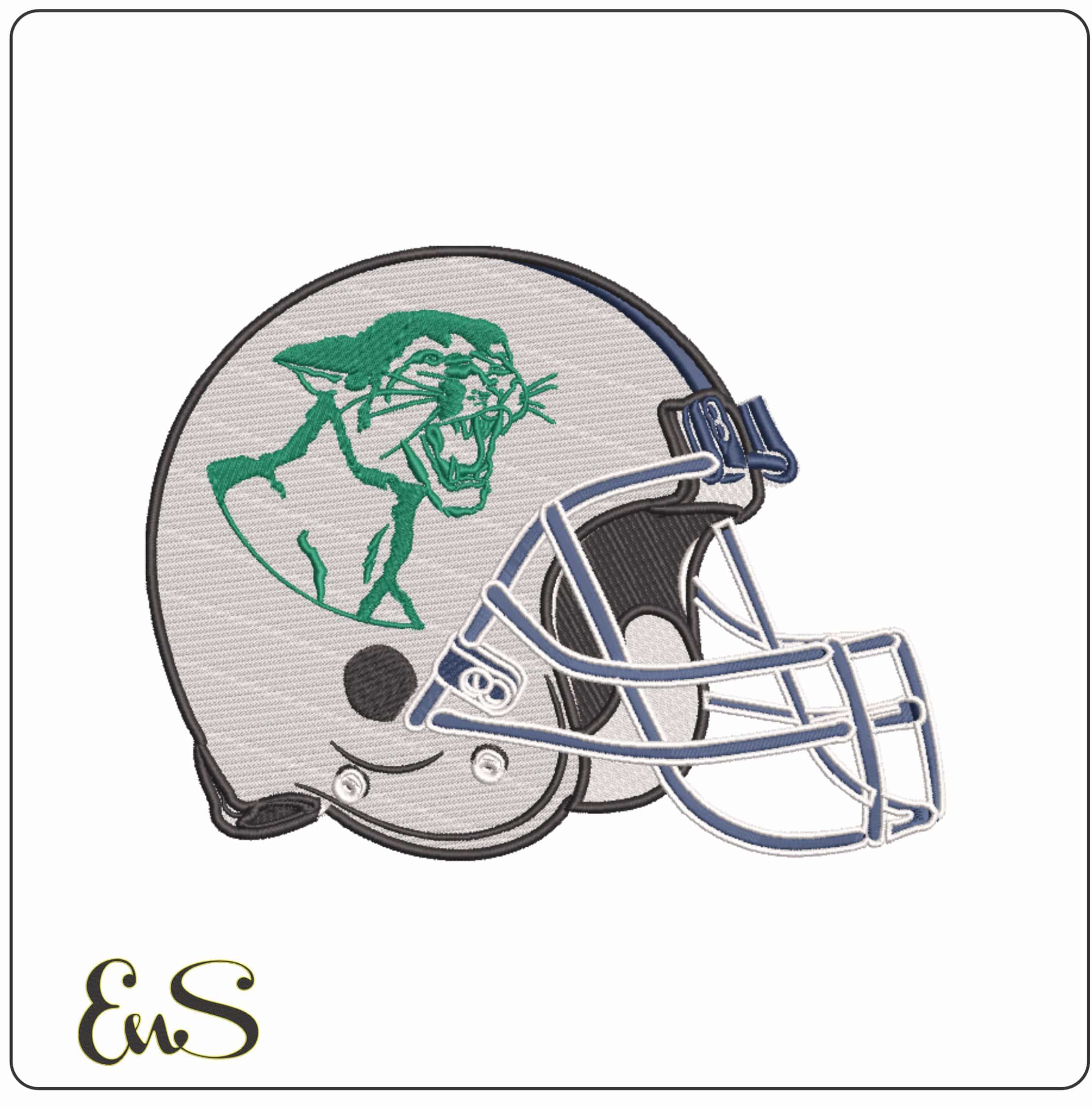 American Football Helmet Chicago State Cougars   University     - Elegant embroidery design file-instant download