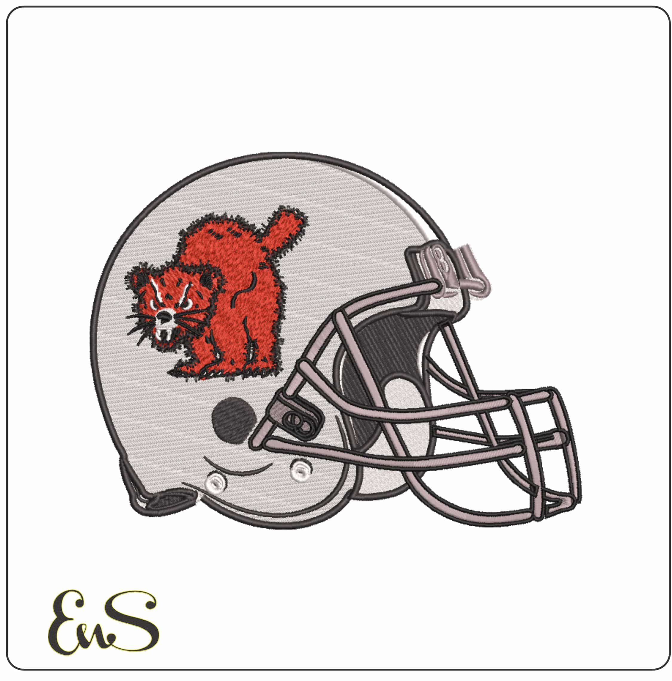 American Football Helmet Cincinnati Bearcats  1944  1976      - Elegant embroidery design file-instant download