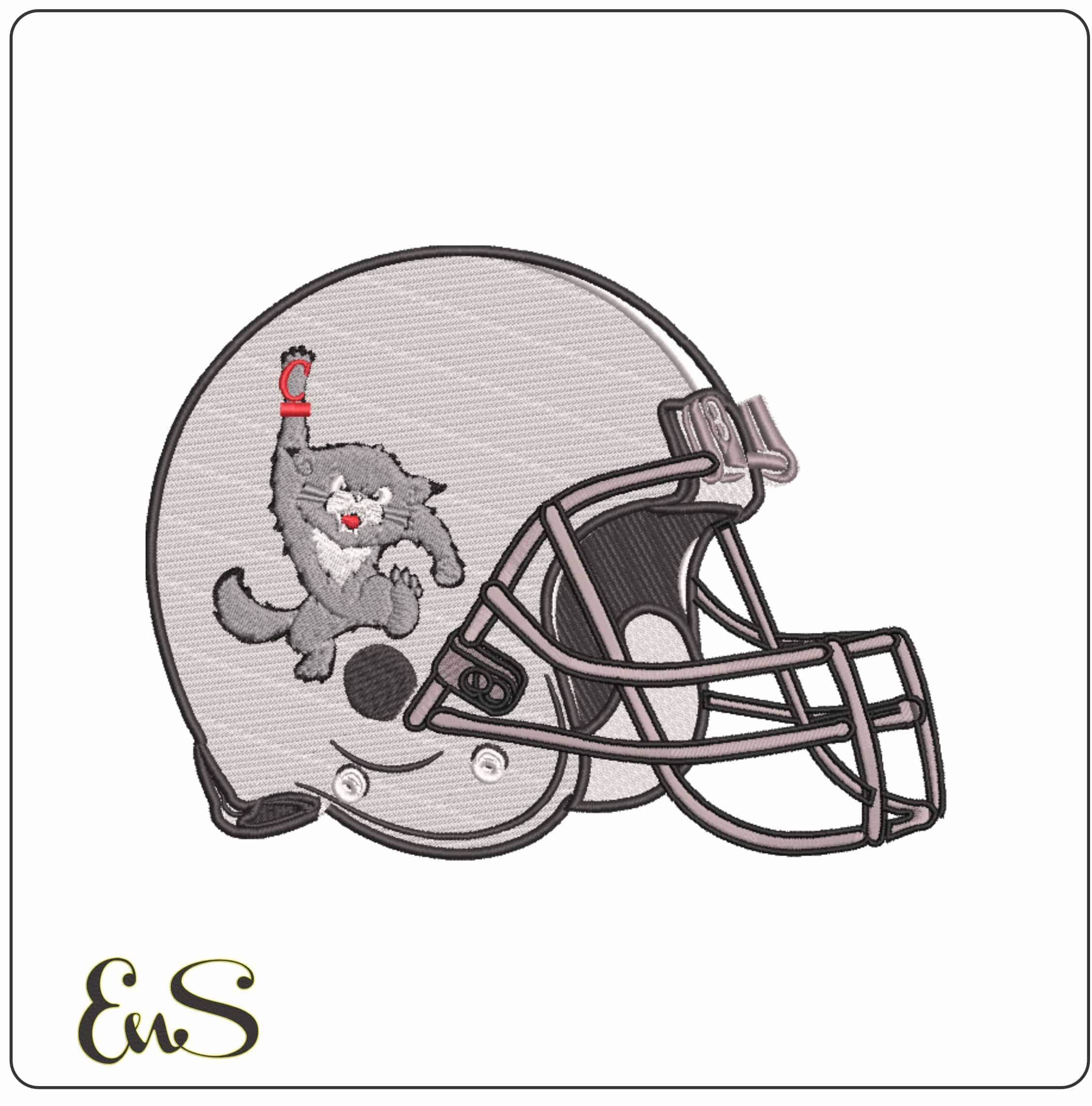 American Football Helmet Cincinnati Bearcats  1990  2005      - Elegant embroidery design file-instant download