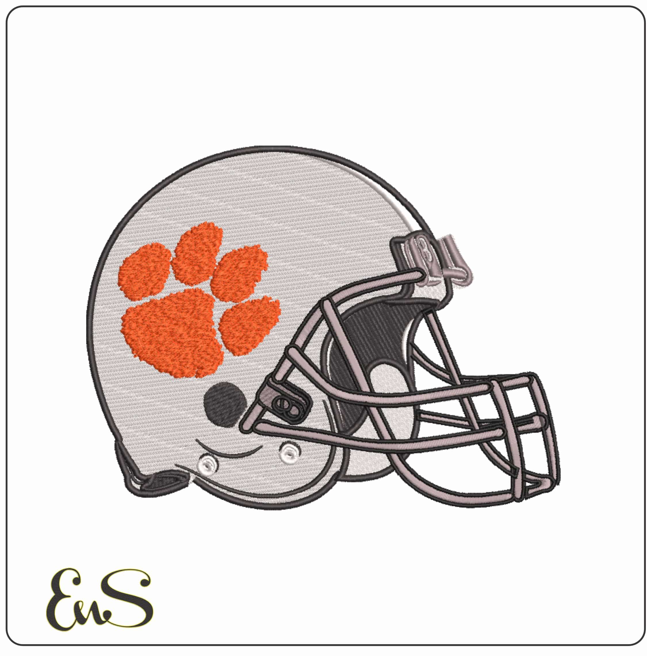 American Football Helmet Clemson Tigers 1977  University       - Elegant embroidery design file-instant download