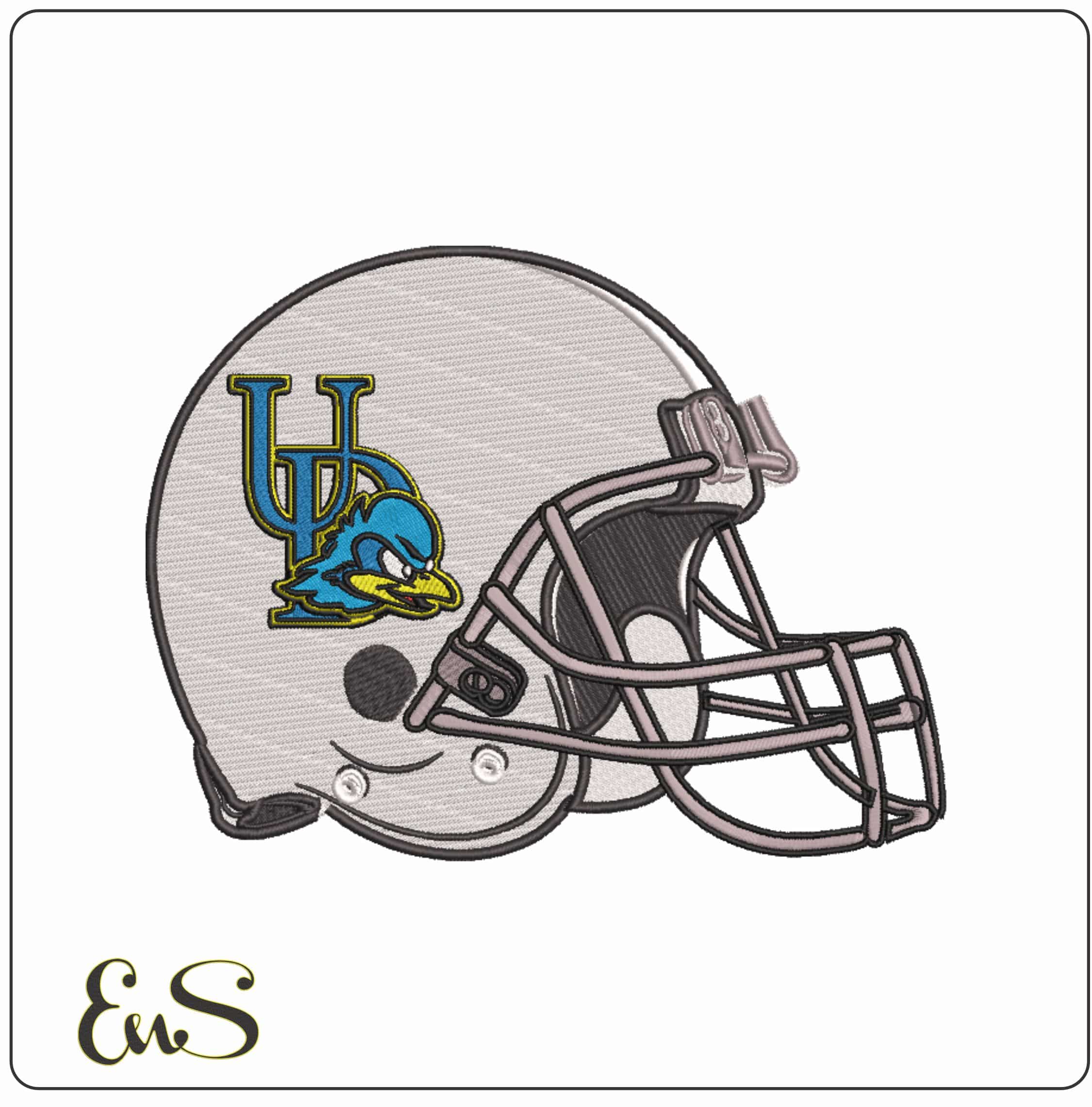 American Football Helmet Delaware Blue Hens 2009  2018        - Elegant embroidery design file-instant download