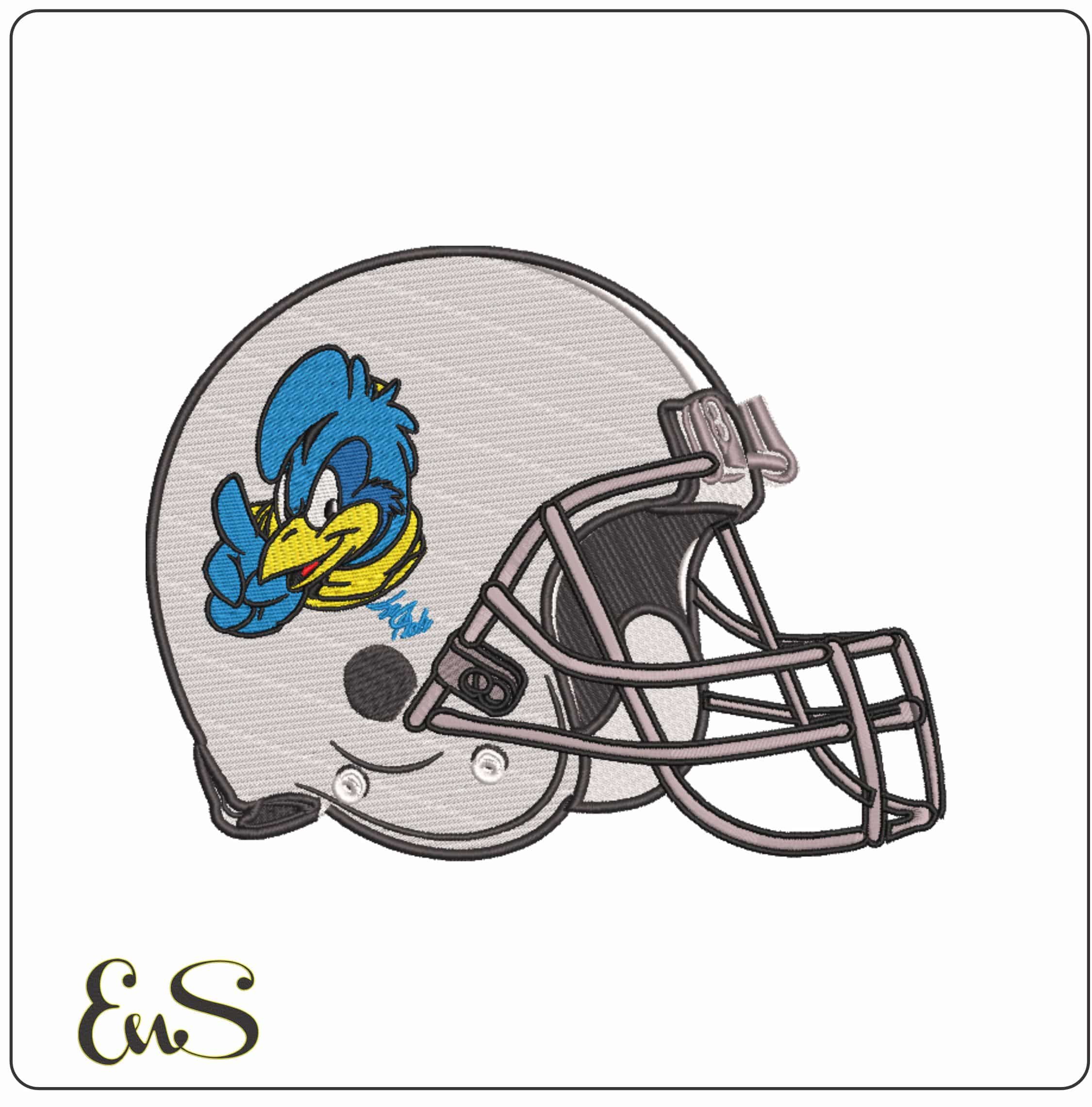 American Football Helmet Delaware Blue Hens Head 1999 2009        - Elegant embroidery design file-instant download